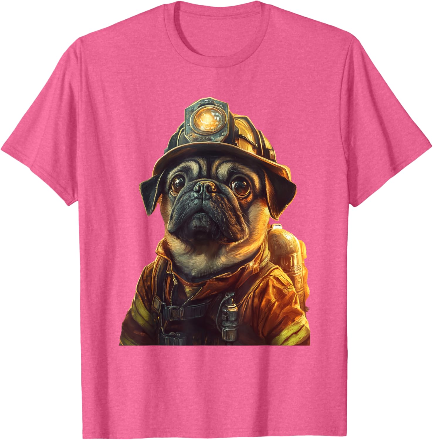 Cute Pug Firefighter T-Shirt for Dog Lovers - Fun and Playful Design - 13