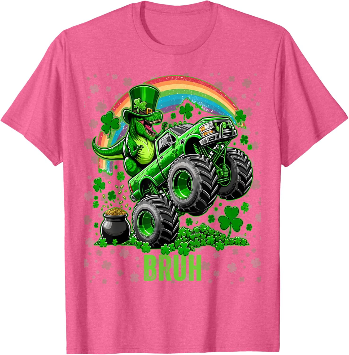 Bruh St Patricks Day Monster Truck Shirt for Festive Fun and Style - 4