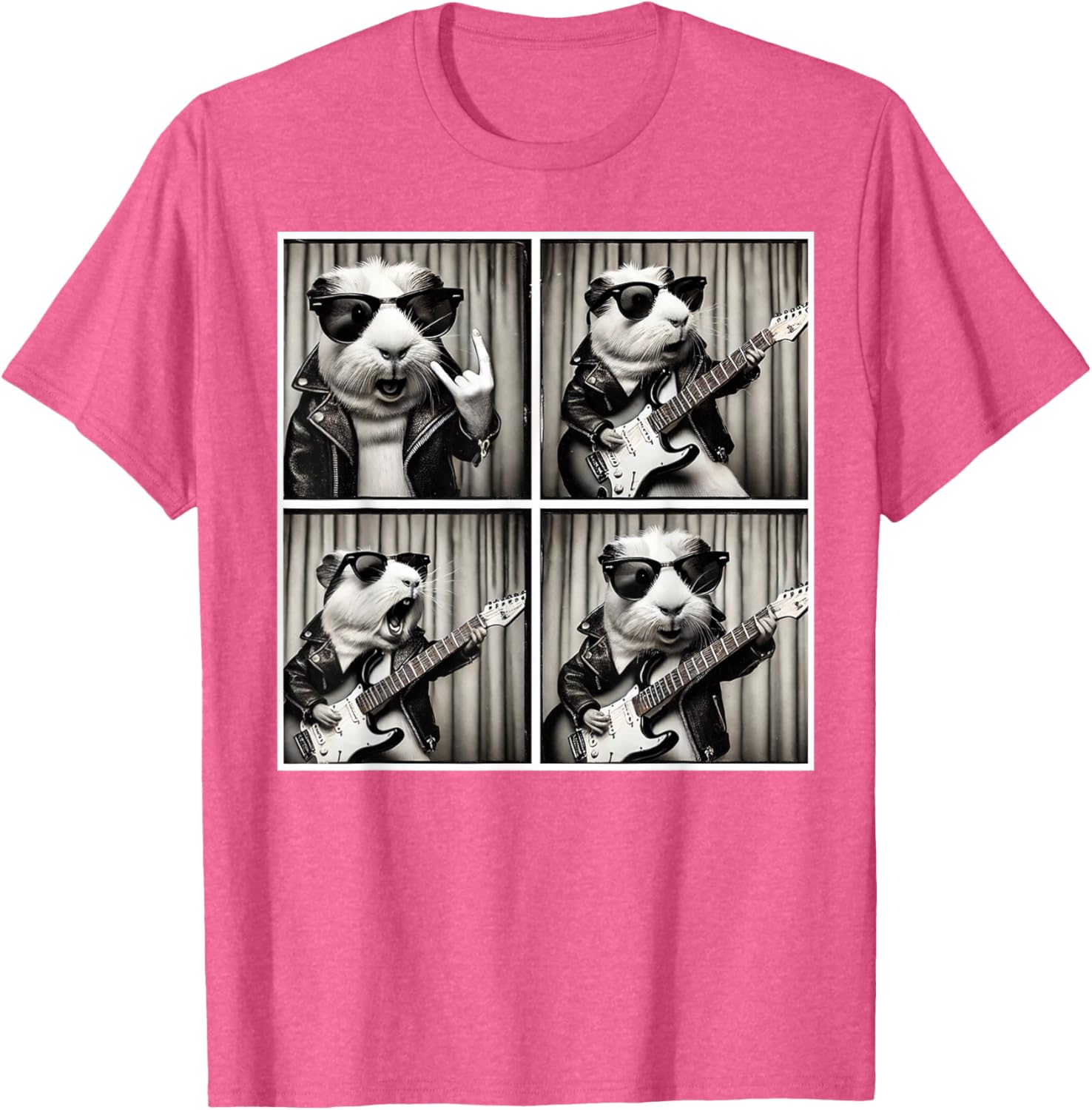 Cute Guinea Pig Electric Guitar T-Shirt for Music Lovers and Pet Fans - 26