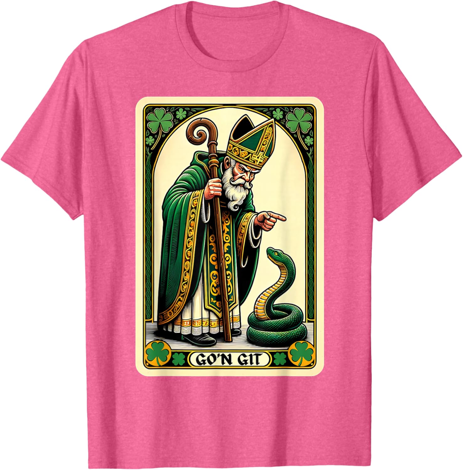 Funny St Patricks Day Tarot Card Go'n Git T-Shirt for Festive Fun - 9