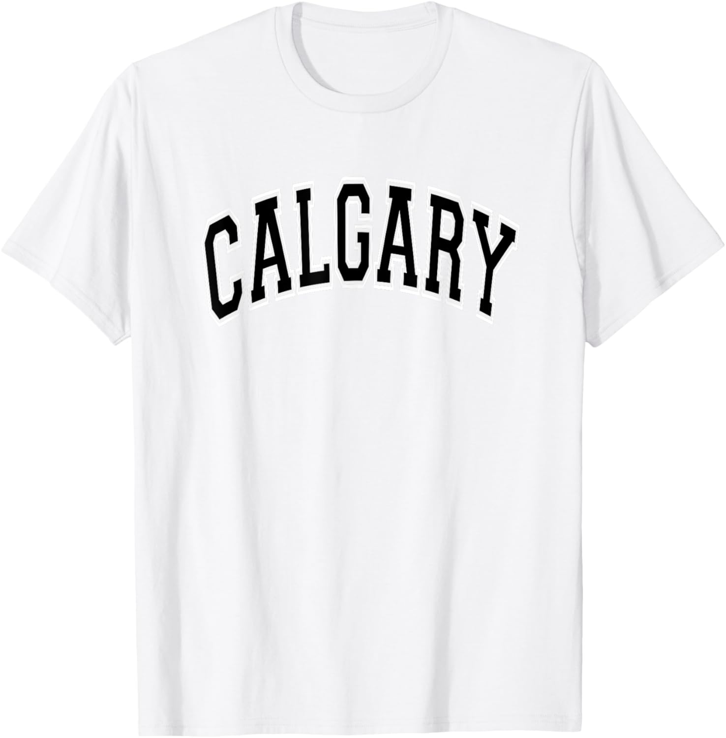 Calgary Arched Black Text T-Shirt Comfortable Casual Wear for Everyday Style - 23