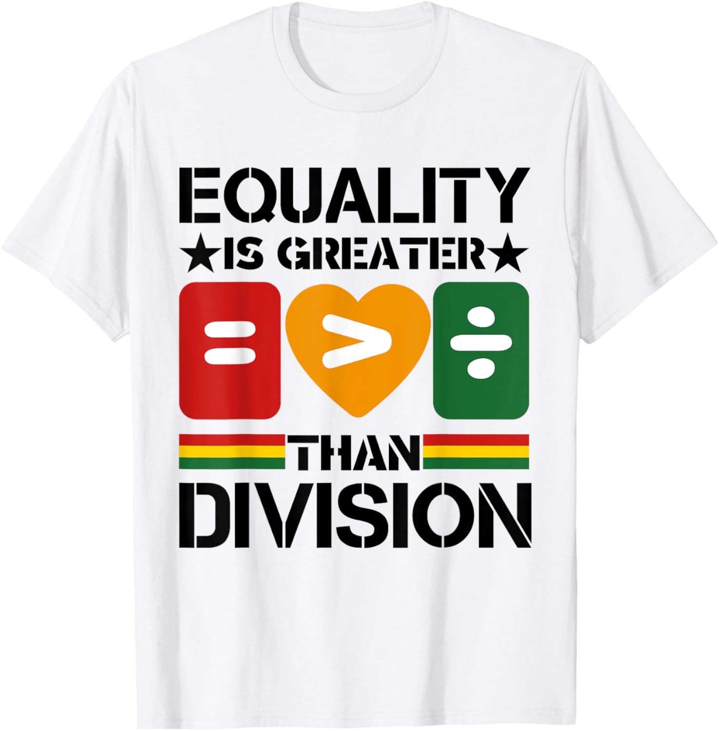 Equality Over Division Black History Month Math Pride T-Shirt - 4