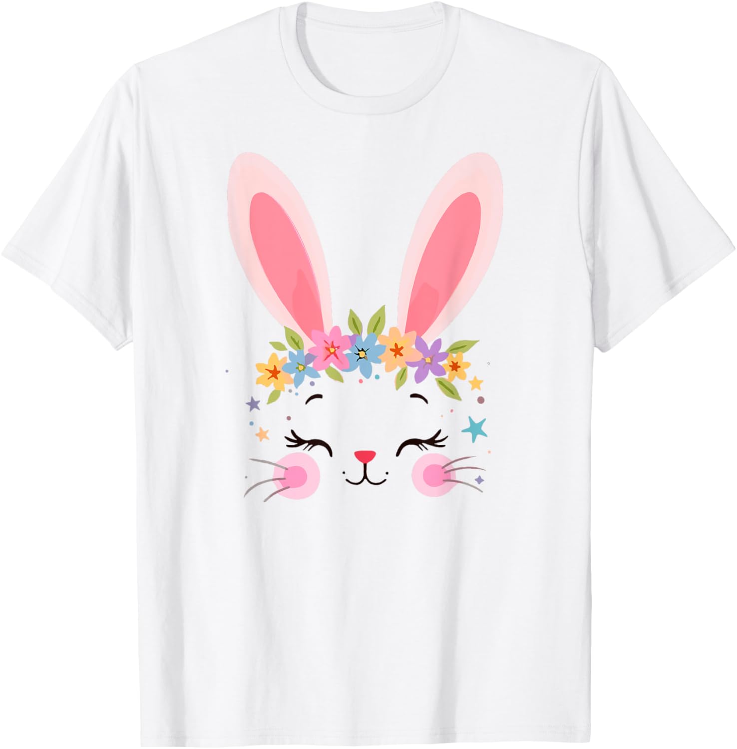 Cute Floral Easter Bunny T-Shirt for Rabbit Lovers - Women's Apparel - 13