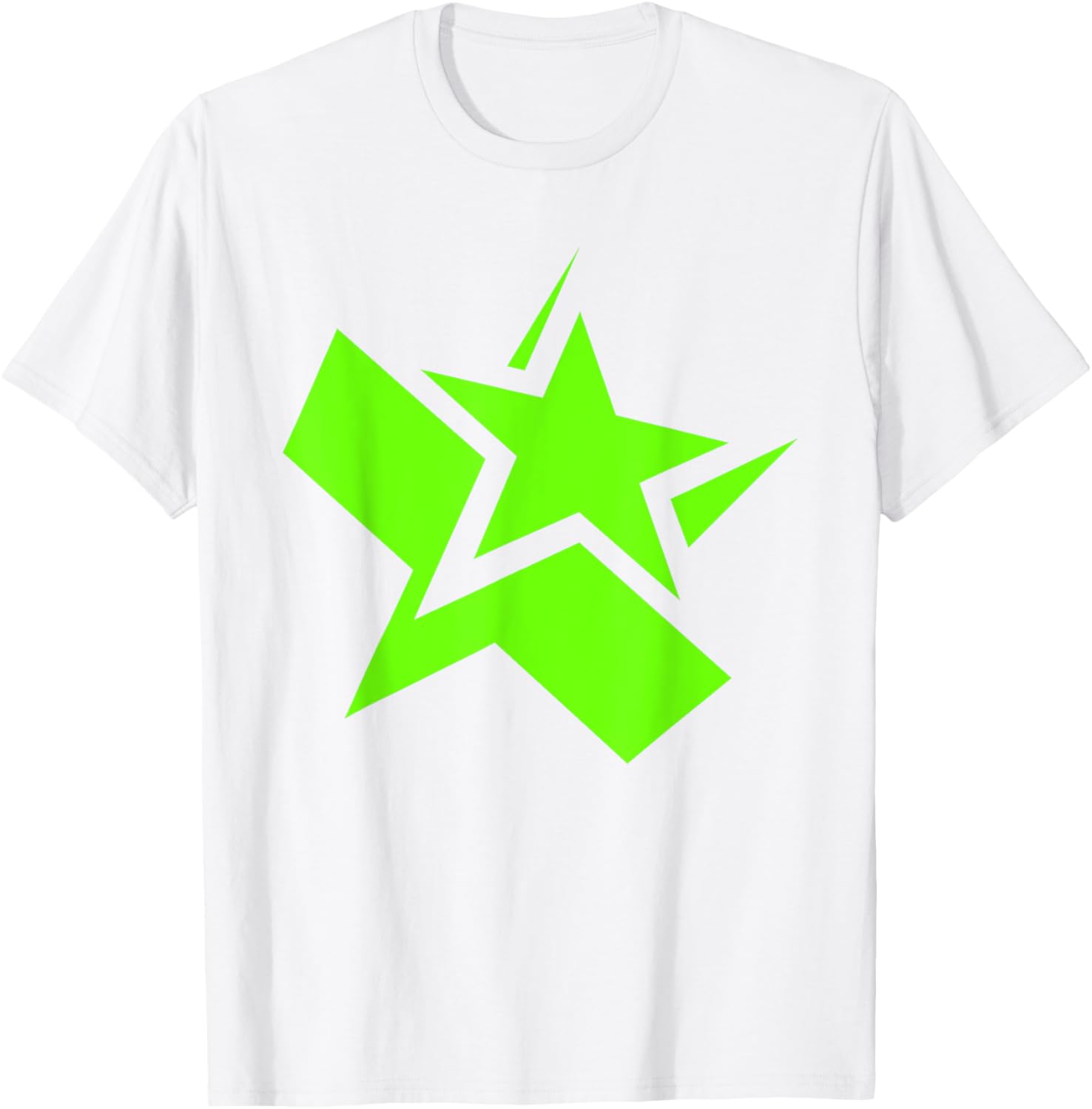 Green Chunky Star Graphic T-Shirt for Stylish Casual Wear - 24