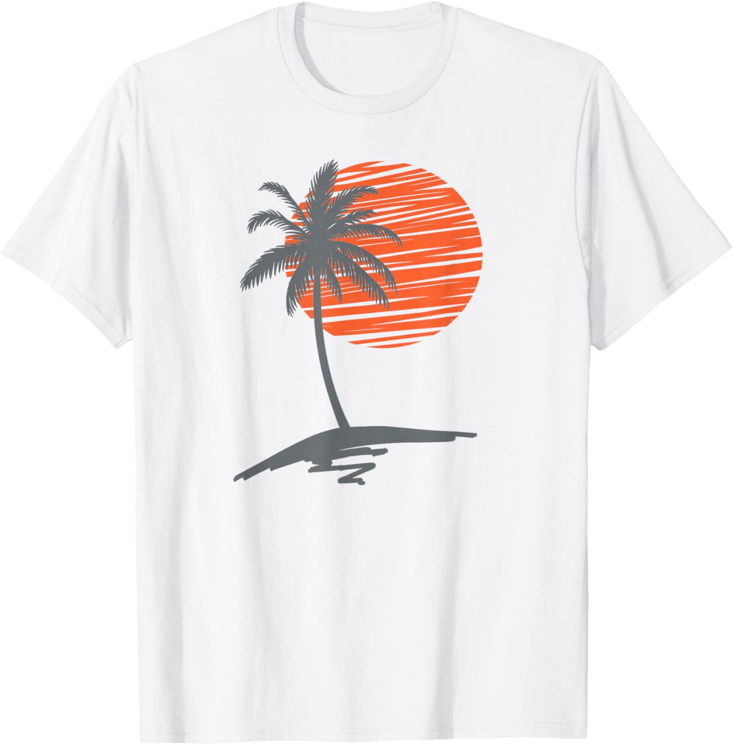 Cool Summer Beach T-Shirt for Men and Women with Sunset Palm Tree Design - 1