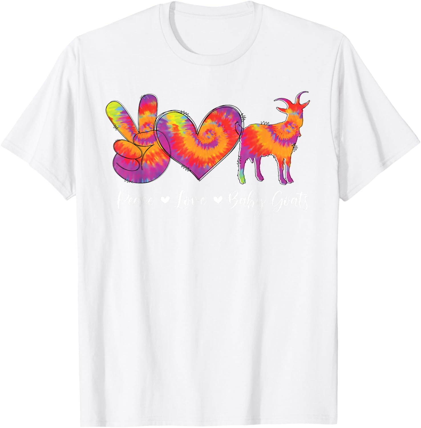 Cute Goat Lover Tie Dye Baby Goats T-Shirt for Farmers and Animal Lovers - 14
