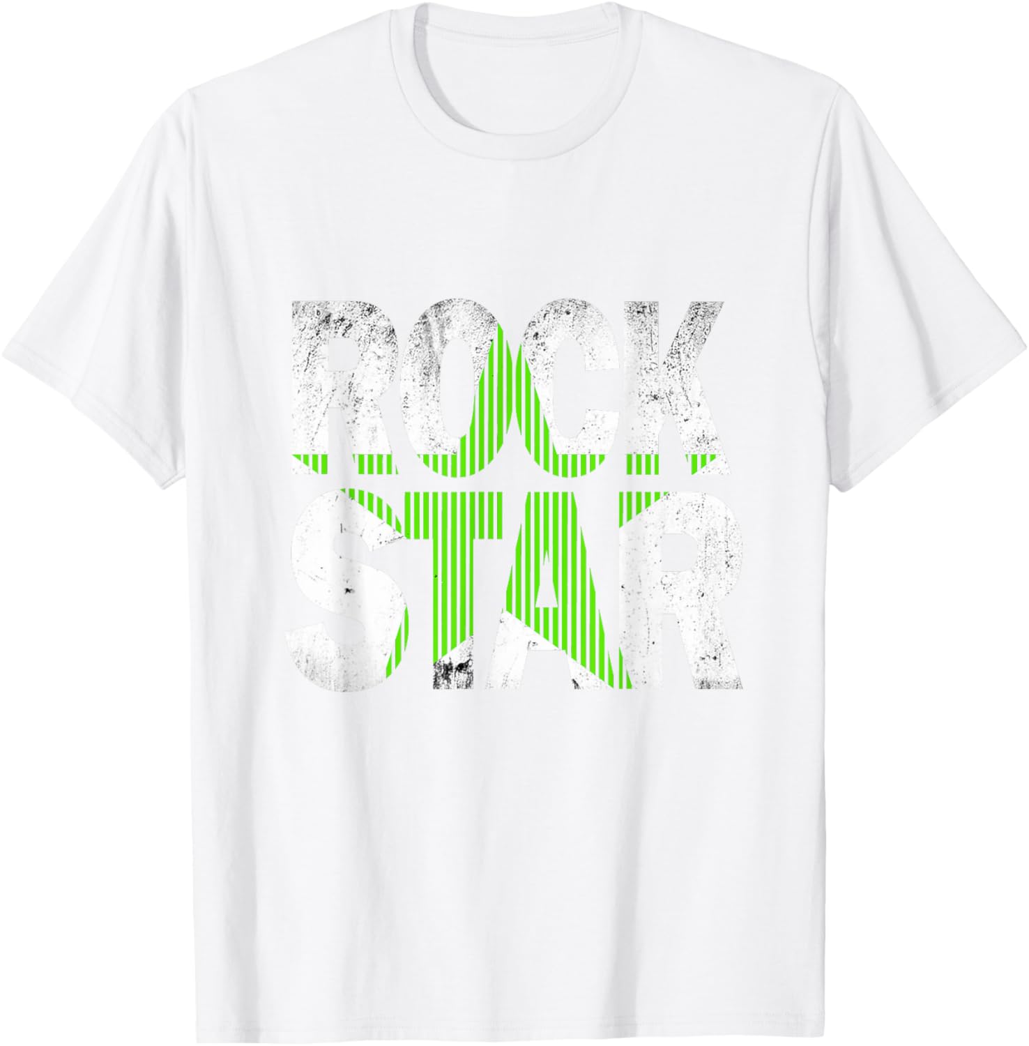 Green Rock Star Distressed Graphic T-Shirt for Trendy Casual Wear - 17