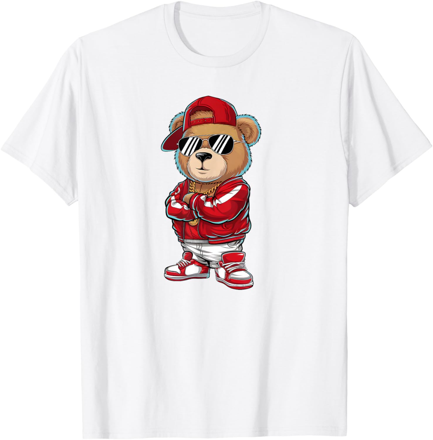 Funny Hip Hop Teddy Bear 90s Graffiti Art T-Shirt for Rap Lovers - 20