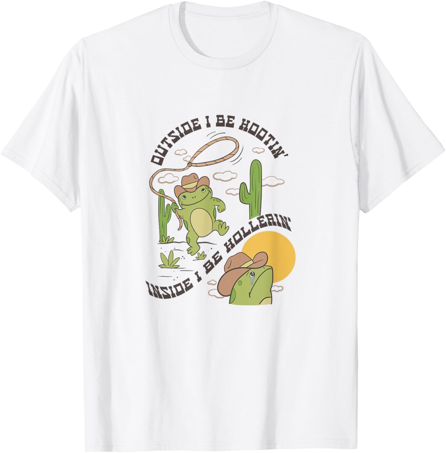 Cowboy Frog Hootin and Hollerin T-Shirt Fun Graphic Tee for All Occasions - 6