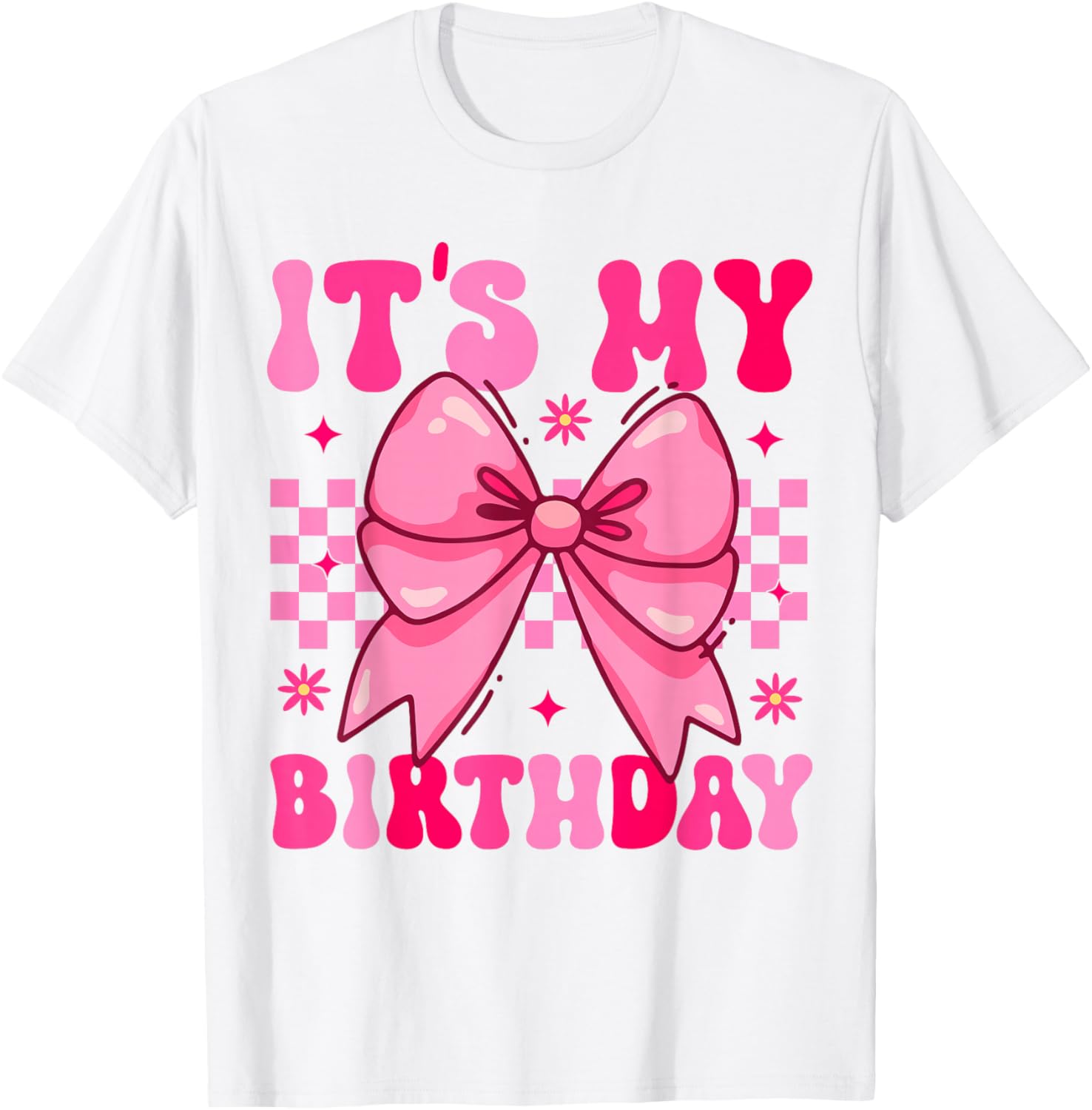 Groovy Birthday Bow T-Shirt for Girls and Teens – Fun Party Shirt - 1