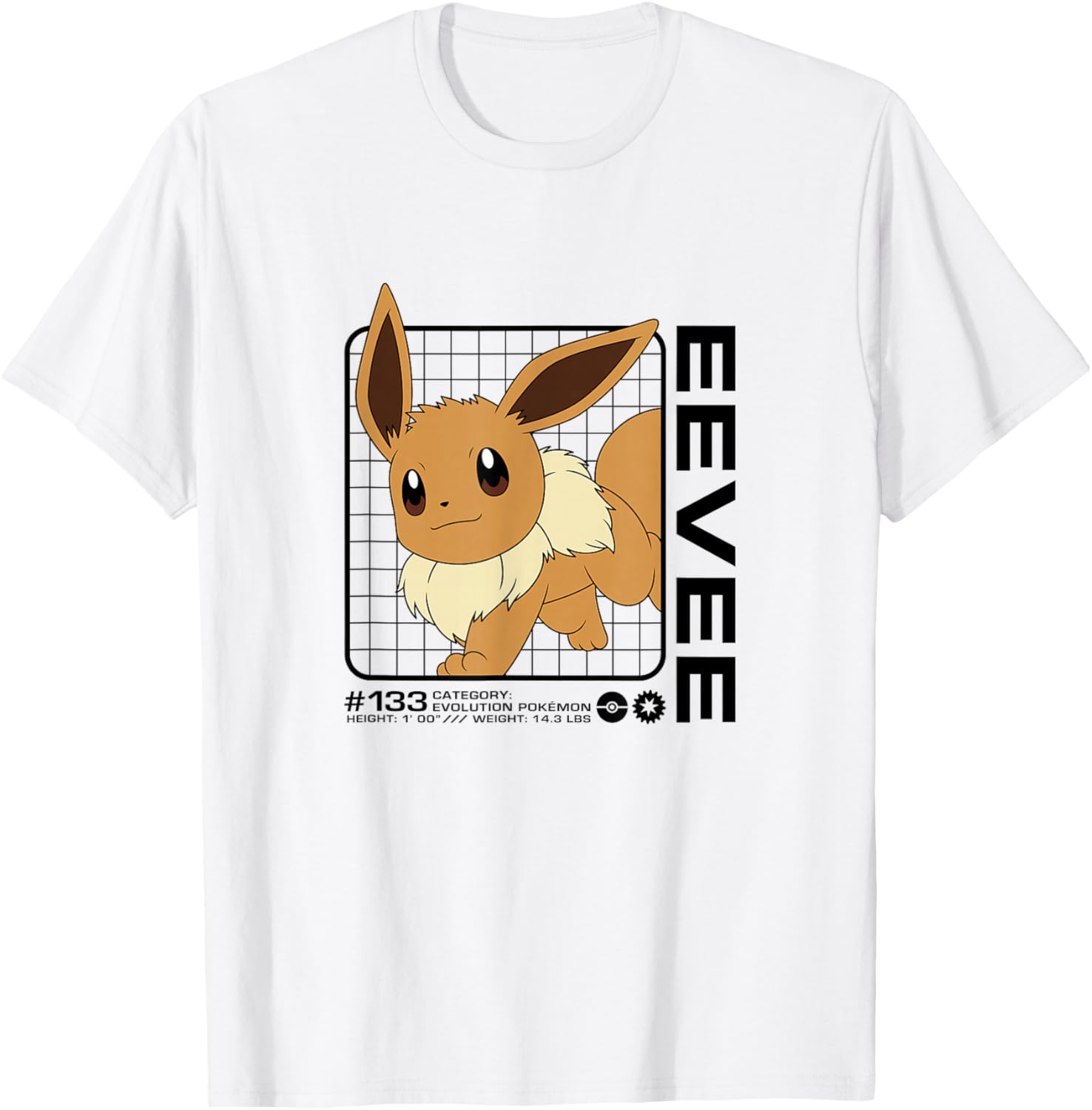 Cute Pokémon Eevee Stats T-Shirt for Fans of All Ages - 6