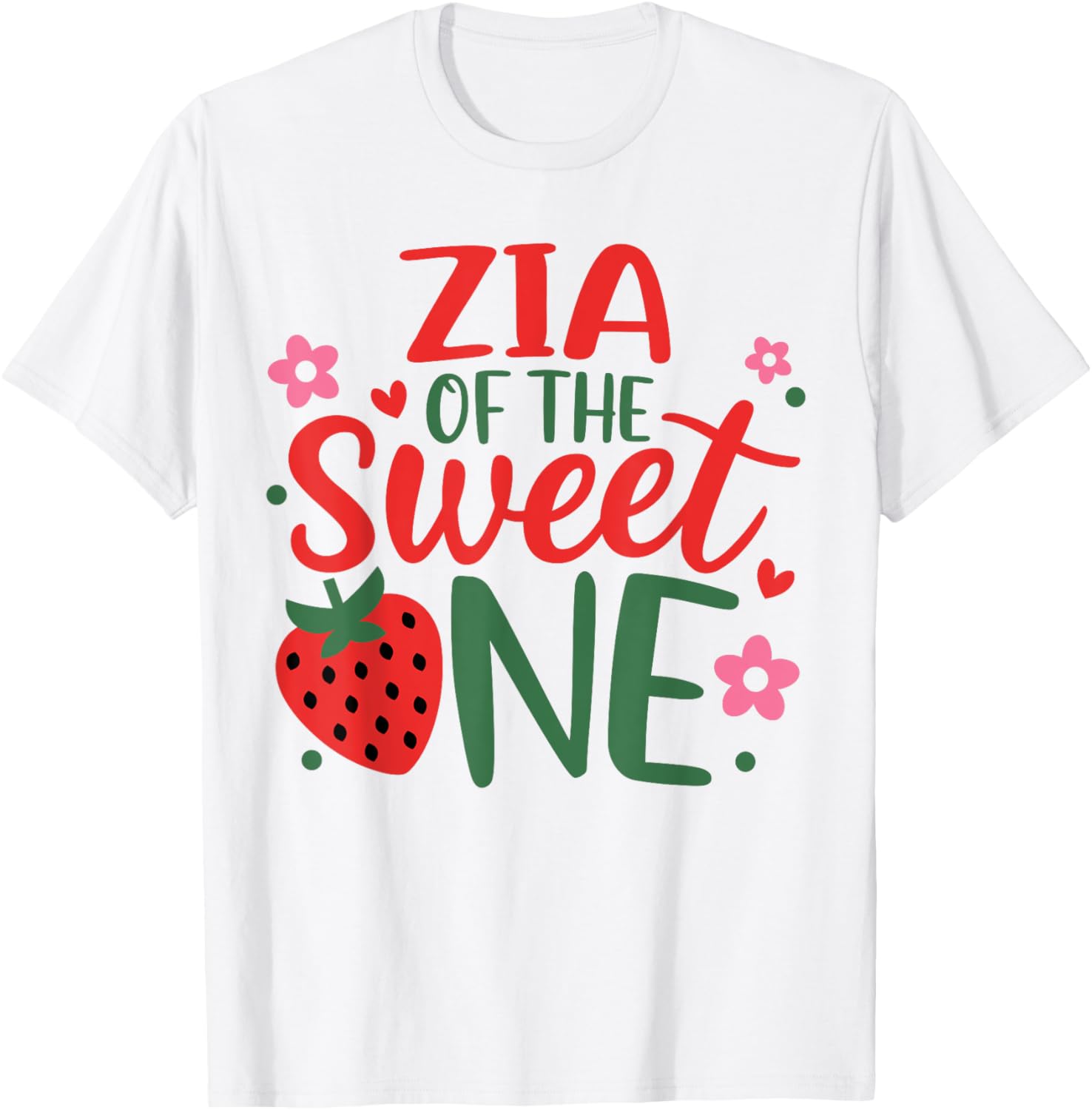 Cute Strawberry First Birthday Girl T-Shirt for Sweet One Celebrations - 3