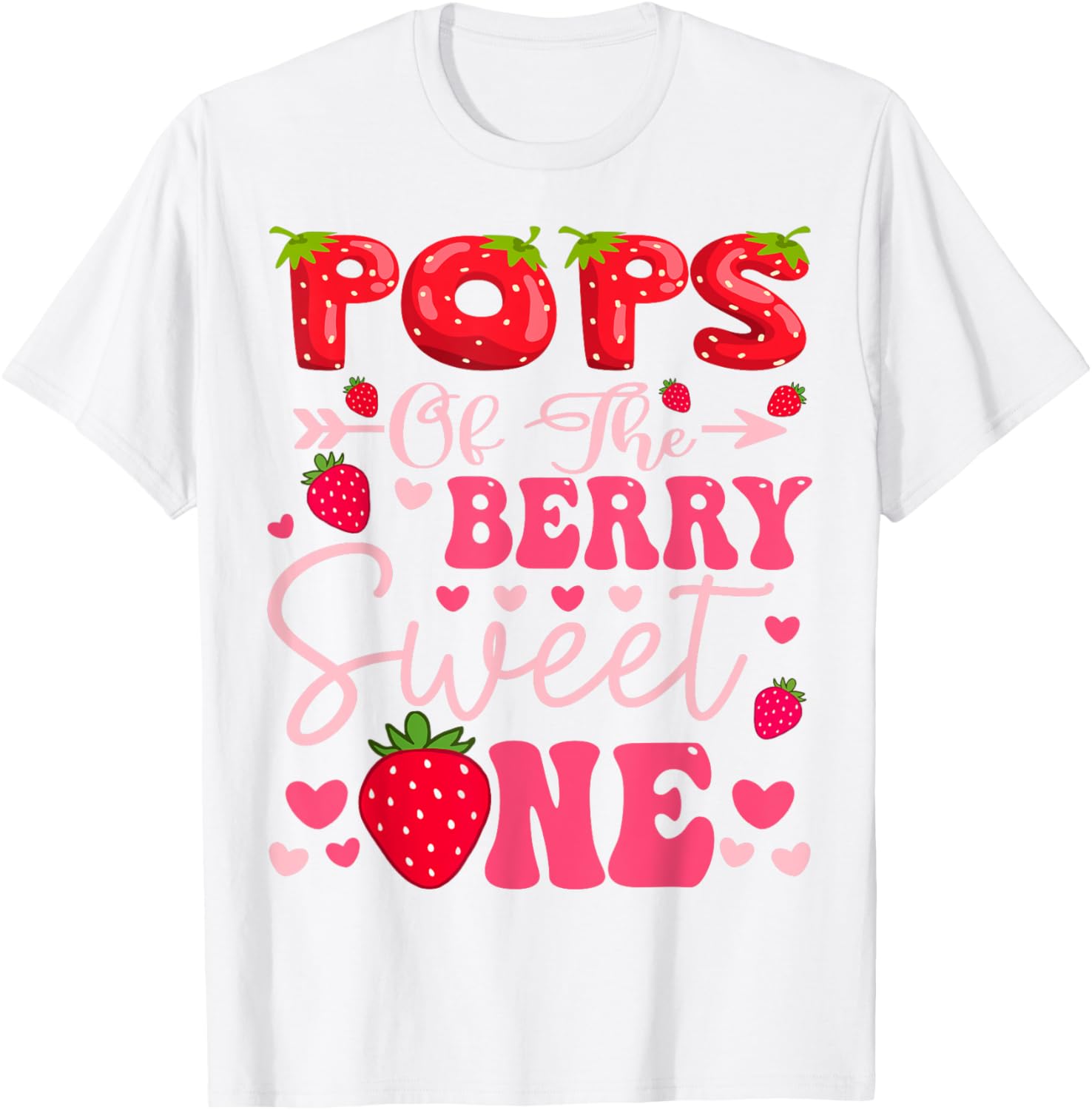 Cute Strawberry 1st Birthday Girl T-Shirt for Sweet Celebrations - 7