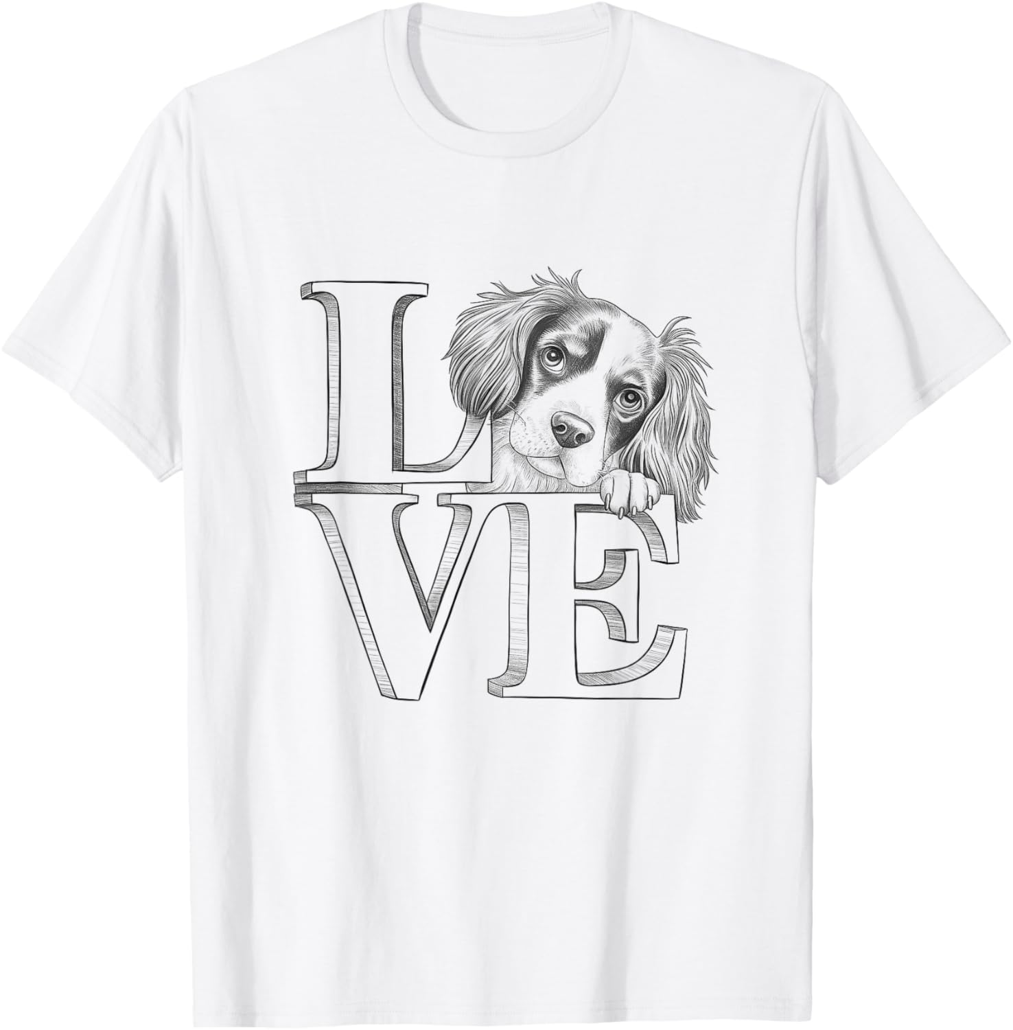 Brittany Spaniel Love T-Shirt for Men and Women - Perfect Dog Owner Gift - 8