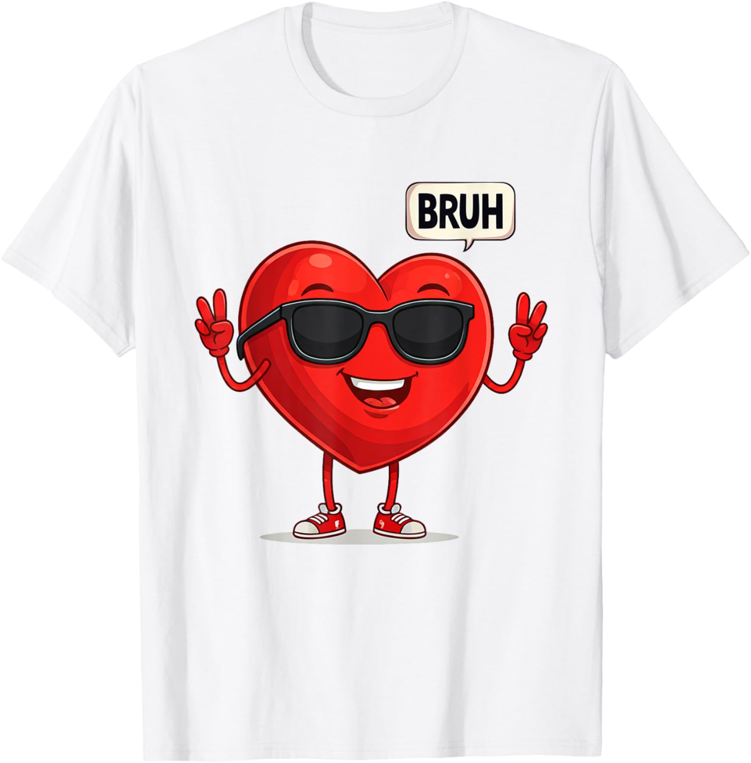 BRUH Valentine's Day Heart Humor Meme Graphic T-Shirt for Men and Women - 21