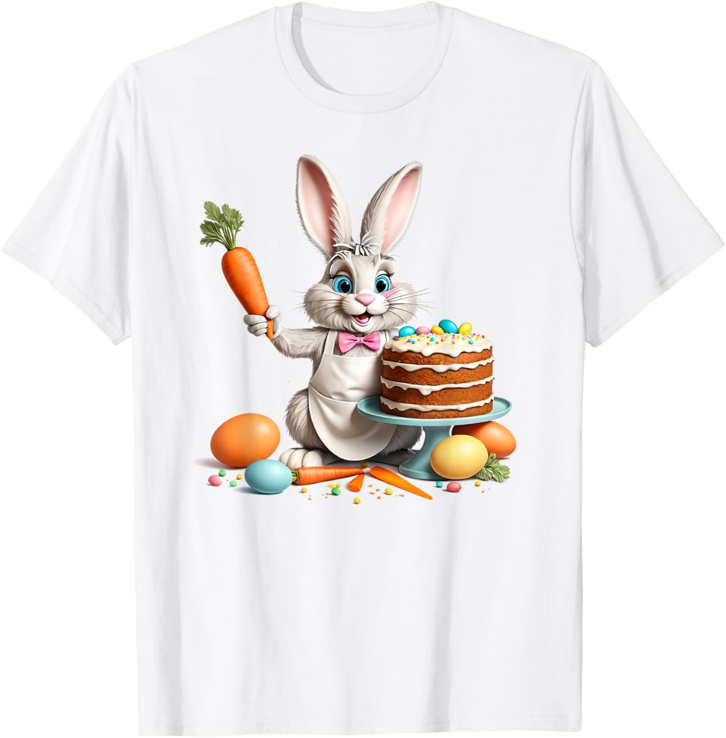 Easter Bunny Baking Carrot Cake T-Shirt for Fun Holiday Celebrations - 19