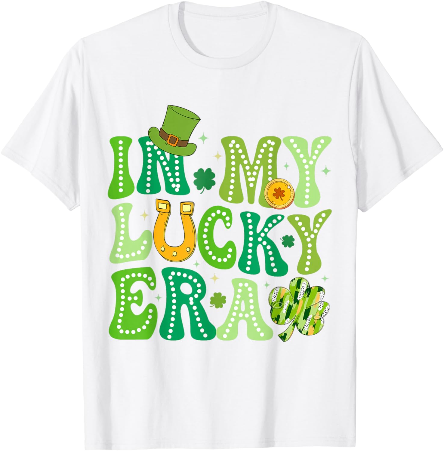 Groovy St Patricks Day Shamrock Lucky Charm T-Shirt for Fun Celebrations - 6