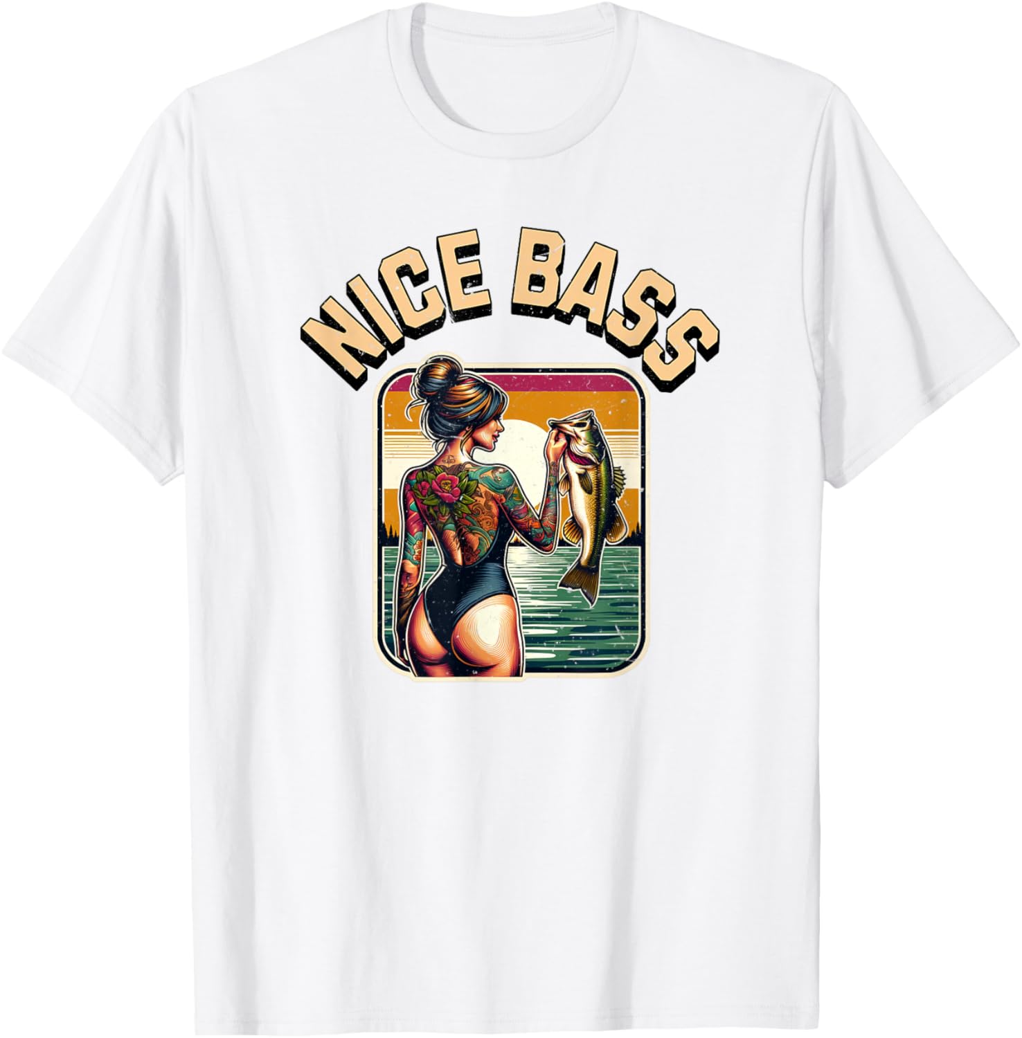 Cute Bass Fishing Woman in Bikini T-Shirt for Outdoor Enthusiasts - 18