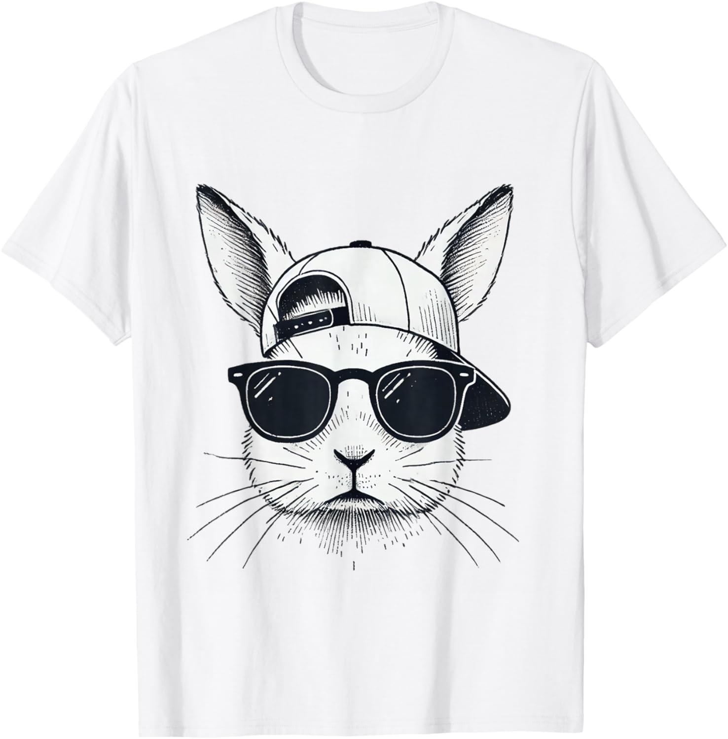 Cool Bunny Face Sunglasses T-Shirt for Easter Fun β Boys, Men, Kids - 16
