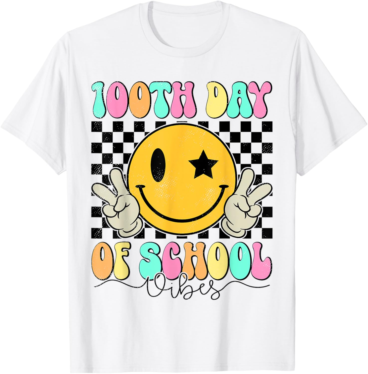 Cute 100th Day of School T-Shirt with Smile Face Fun and Comfort - 1
