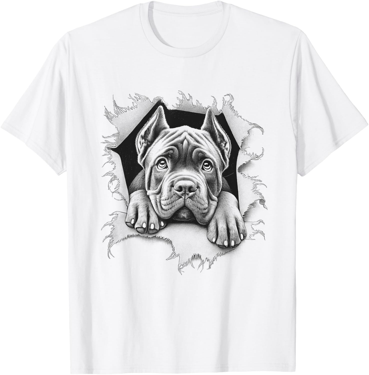 Cute Cane Corso Peeking Dog T-Shirt for Dog Lovers and Owners - 4