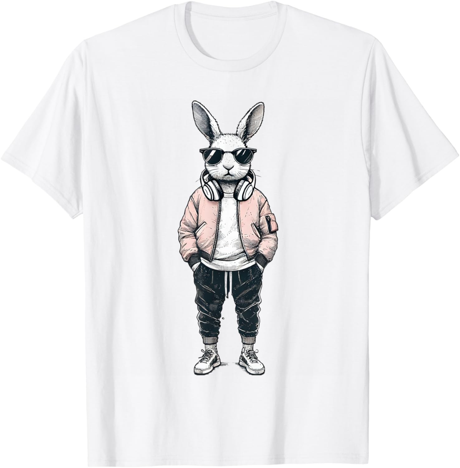 Cool Bunny Rabbit Boys Easter Shirt with Sunglasses for Kids and Men - 14