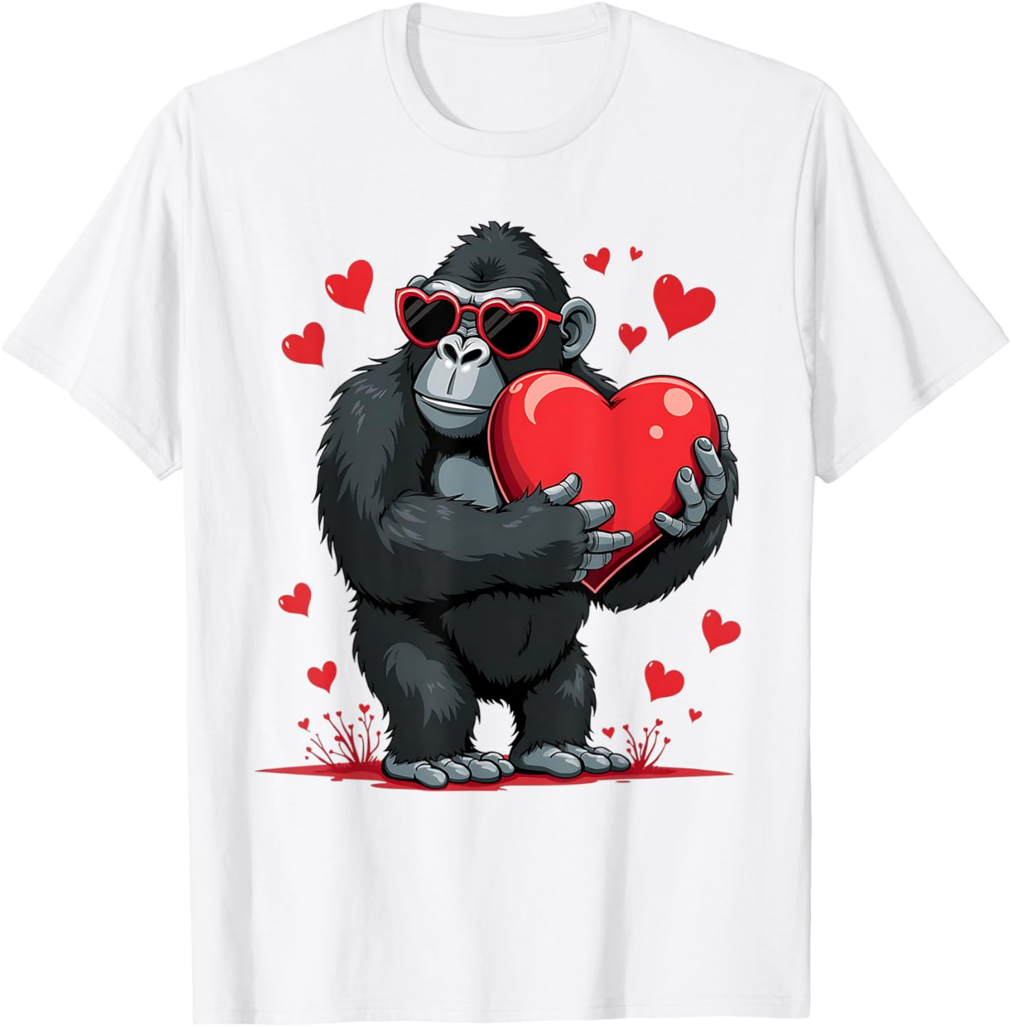 Funny Gorilla Heart Sunglasses T-Shirt for Boys Perfect for Valentine's Day - 18