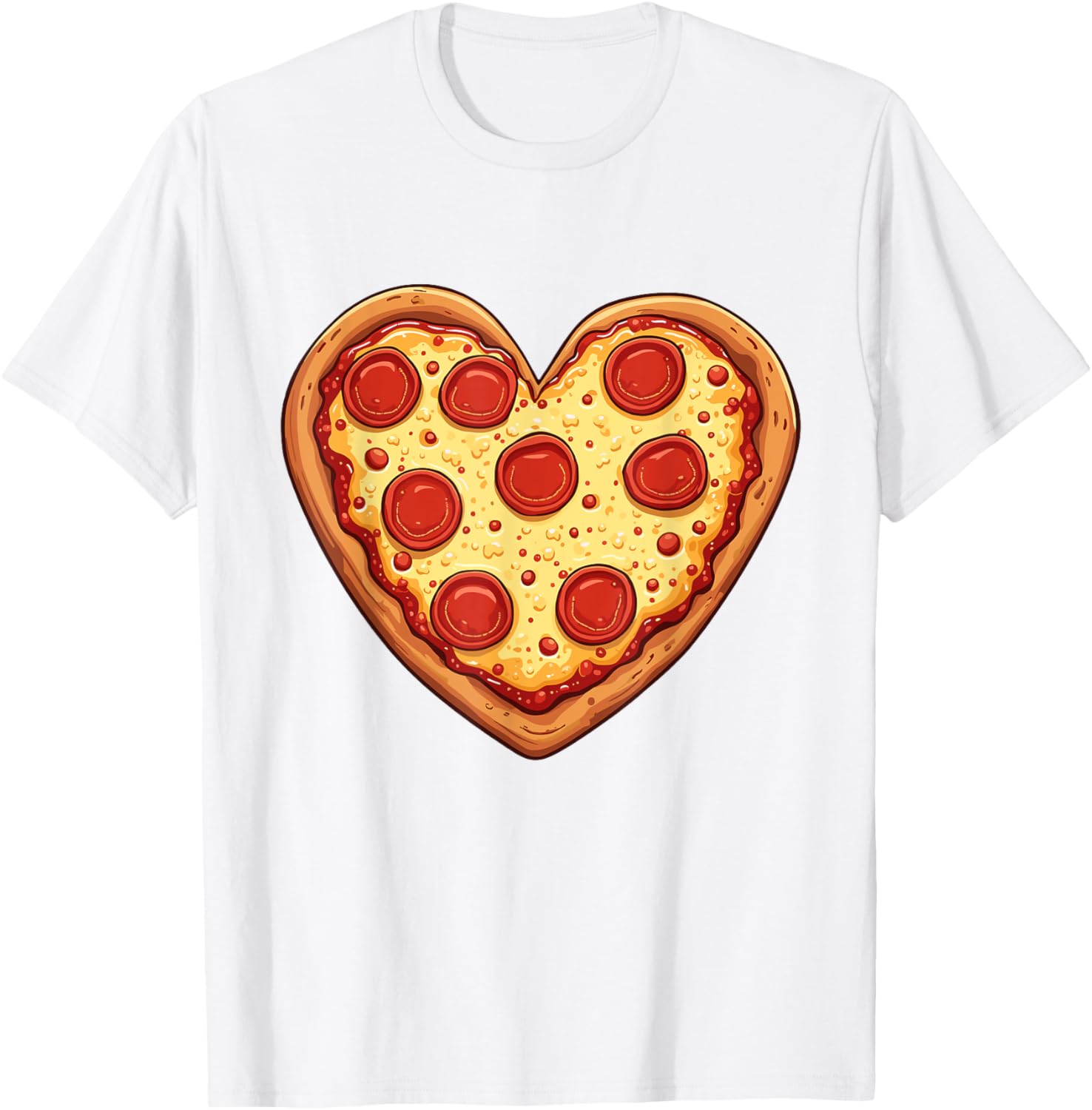 Cute Heart-Shaped Pizza Valentine's Day T-Shirt for Pizza Lovers - 28