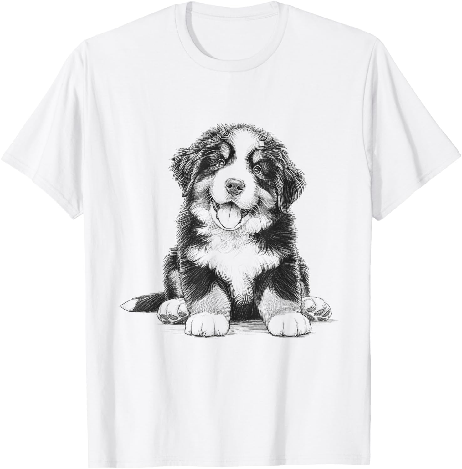 Cute Bernese Mountain Dog Puppy T-Shirt for Men and Women - 3