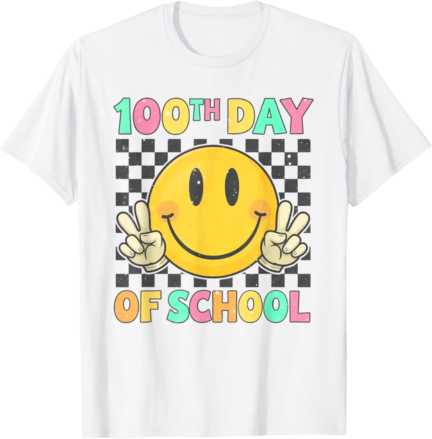 Cute 100th Day of School Smile Face T-Shirt for Kids and Teachers - 11