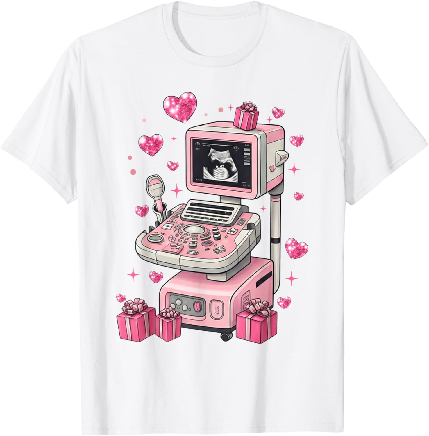 Coquette Bow Sonographer Valentine T-Shirt for Ultrasound Techs - 20