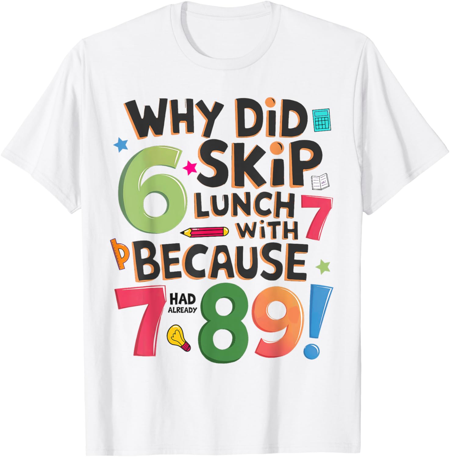 Fun Kids Maths T-Shirt for Number Maths Day with Colorful Numbers - 5