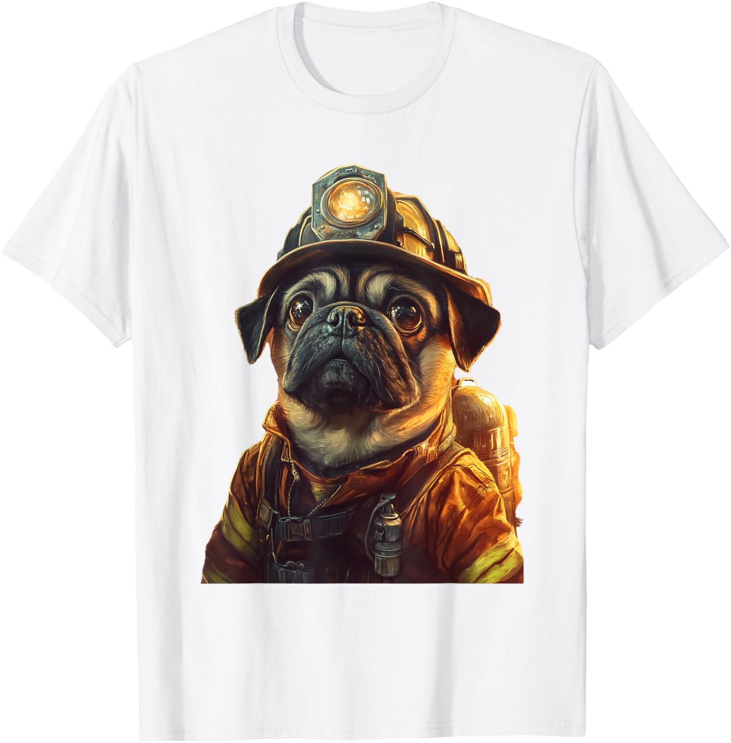 Cute Pug Firefighter T-Shirt for Dog Lovers - Fun and Playful Design - 9