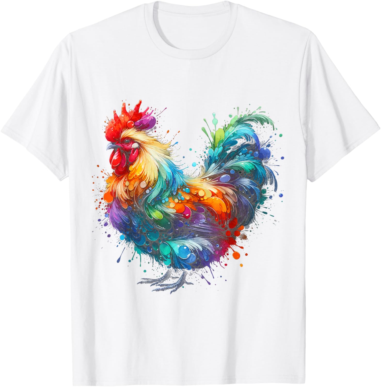 Funny Colorful Chicken Art T-Shirt for Women - Perfect Gift for Chicken Lovers - 2