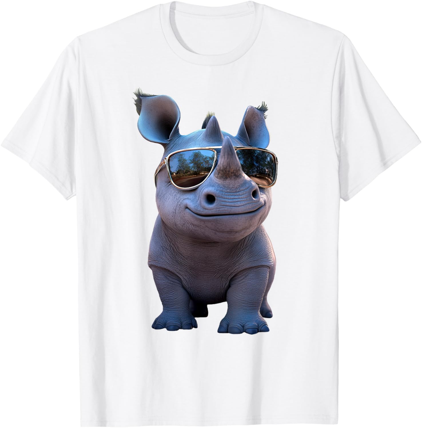 Cute Rhino Safari T-Shirt for Animal Lovers | White Rhinoceros Apparel - 8