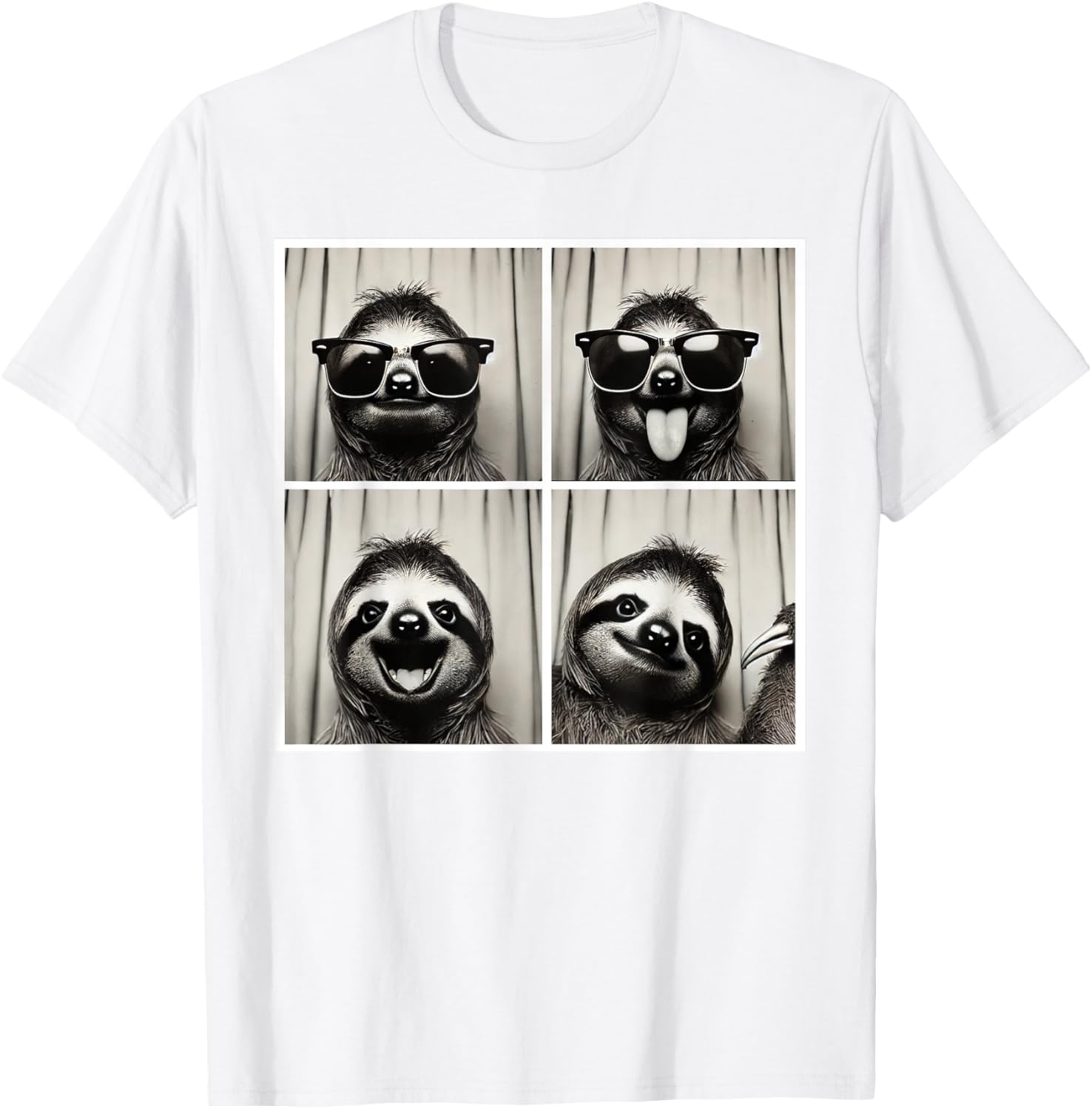 Funny Selfie Sloth T-Shirt with Sunglasses for Fun Casual Wear - 13