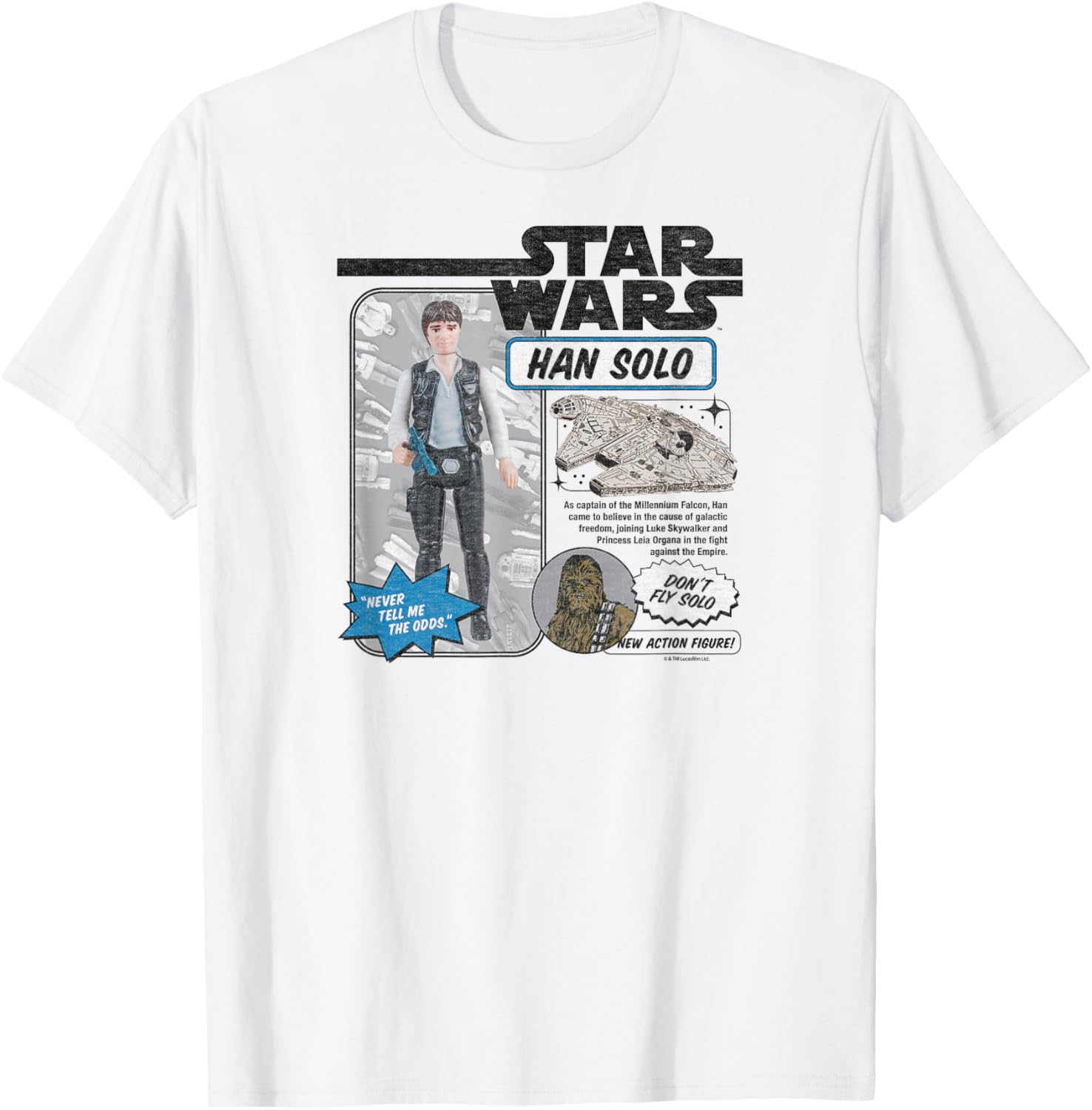 Han Solo Action Figure T-Shirt for Star Wars Fans - Stylish and Fun Apparel - 1