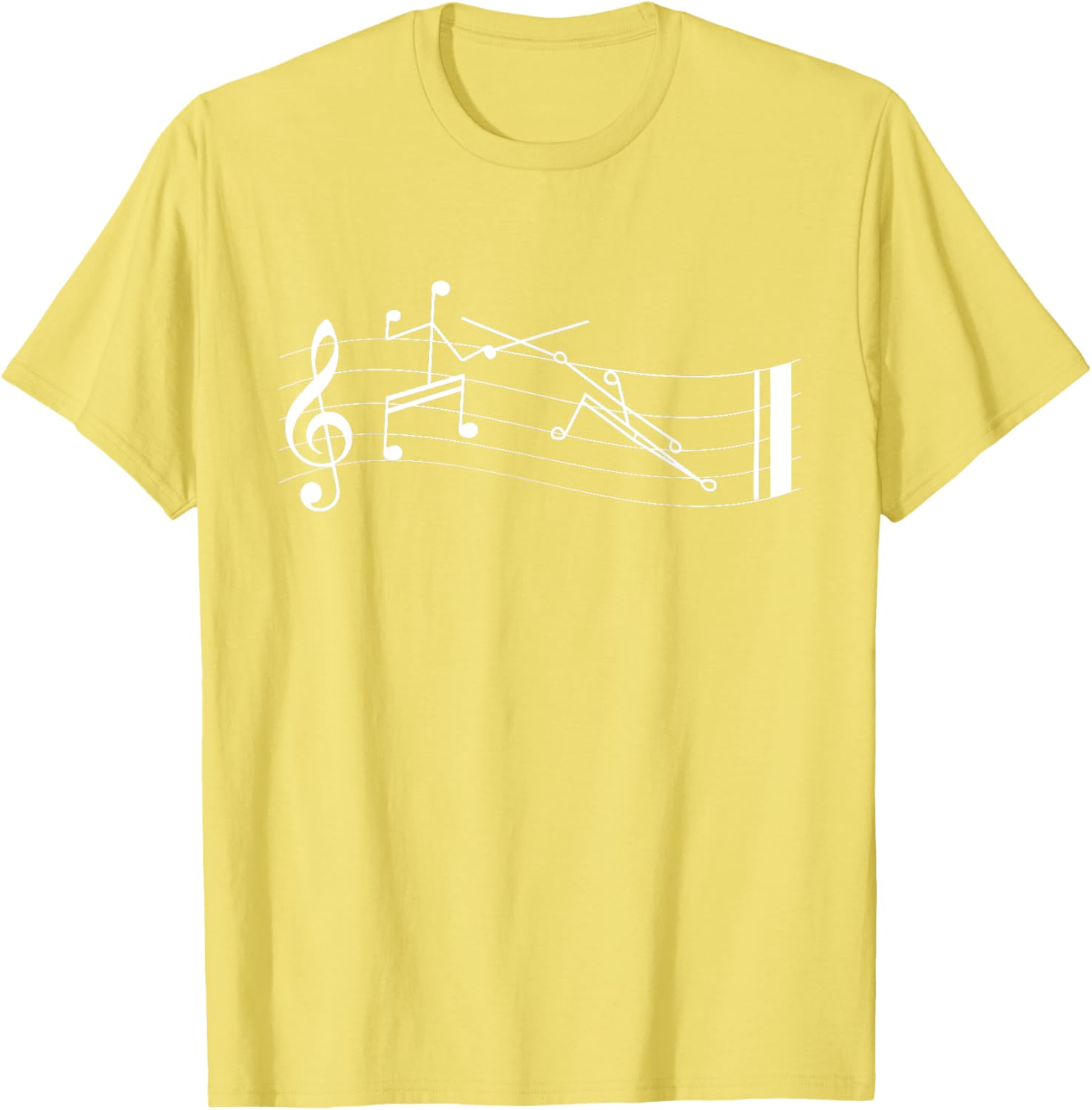 Funny Stick-Figure Music Notes En-garde T-Shirt for Music Lovers - 17