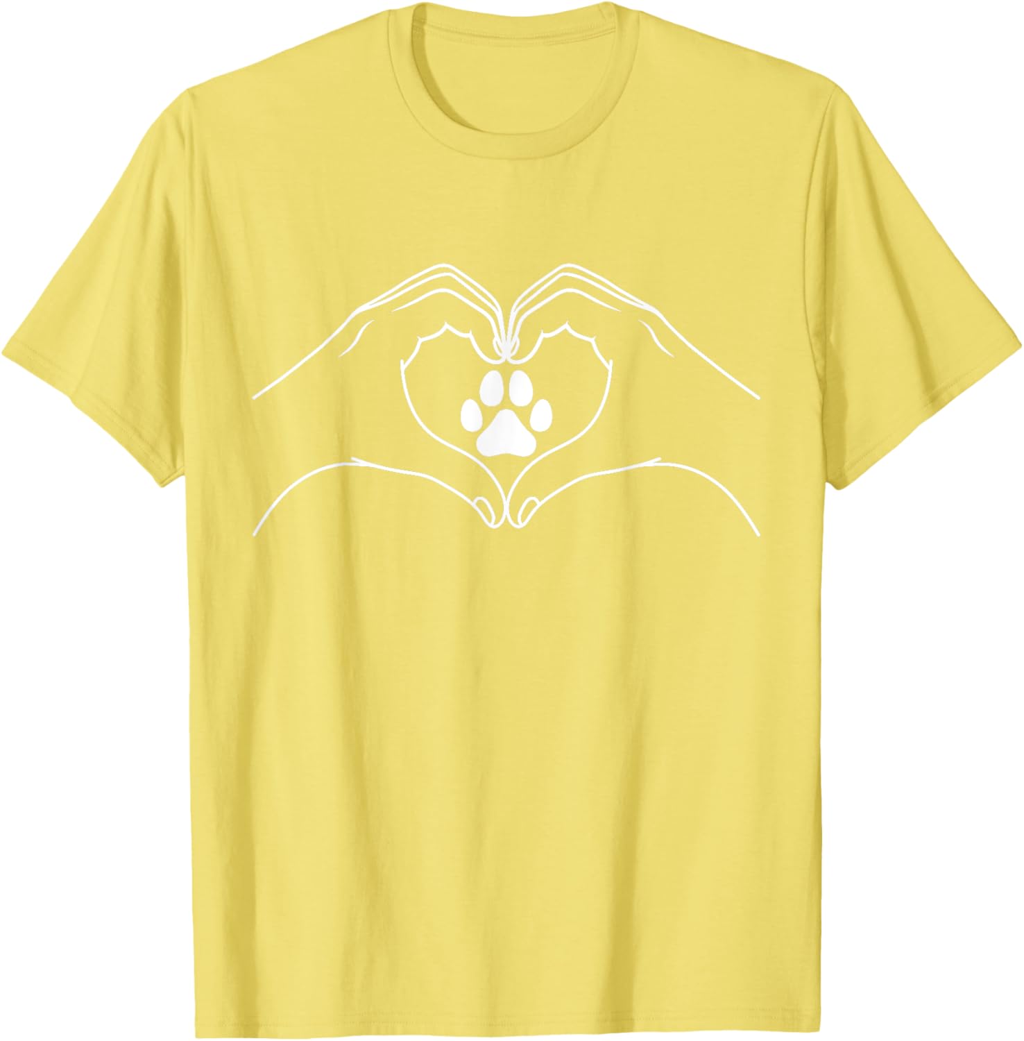 Cute Cat Dog Paw Print Heart T-Shirt for Pet Lovers and Friends - 4
