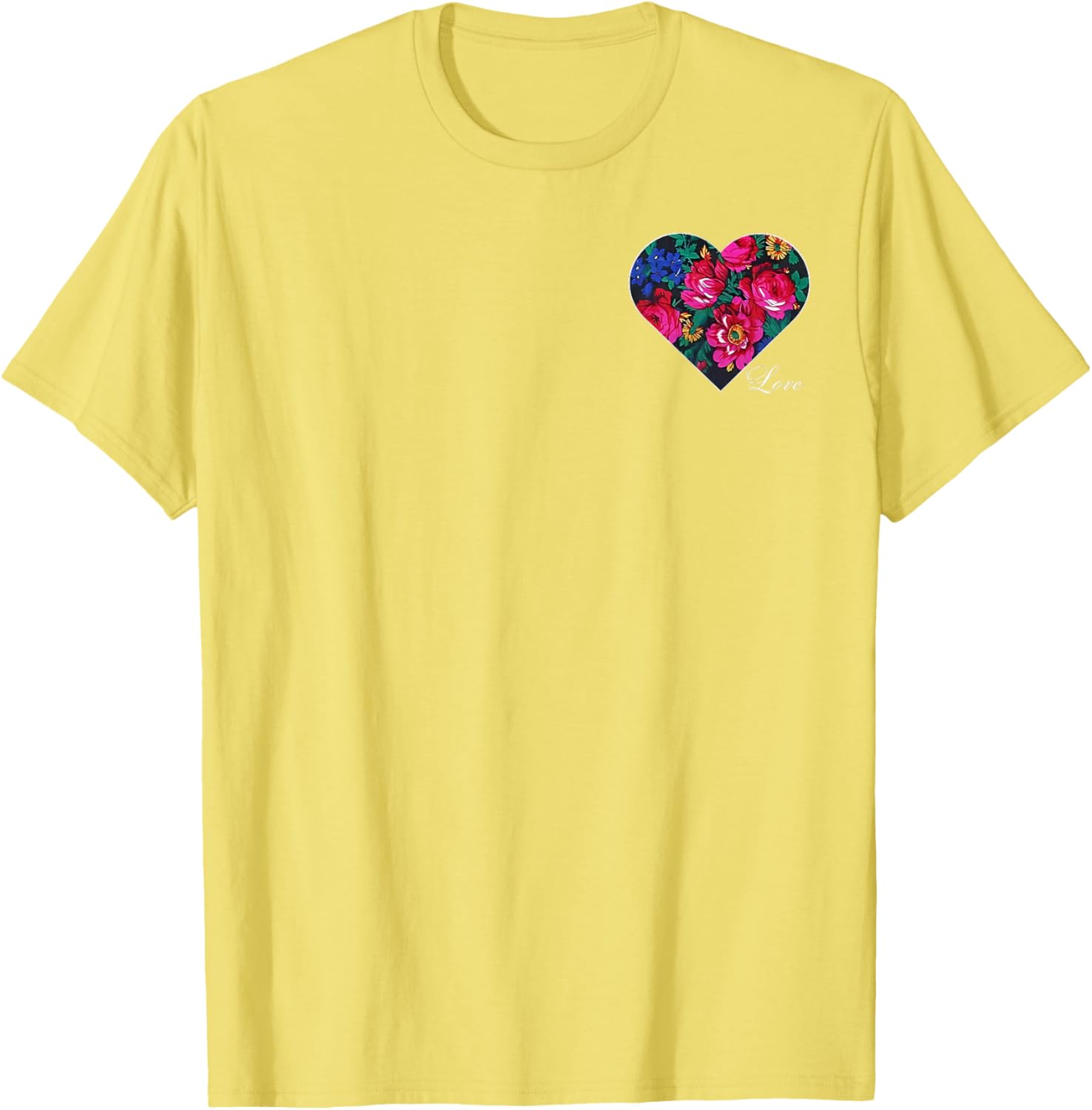 Floral Heart Love T-Shirt for Native American Women - Masani Scarf Design - 4