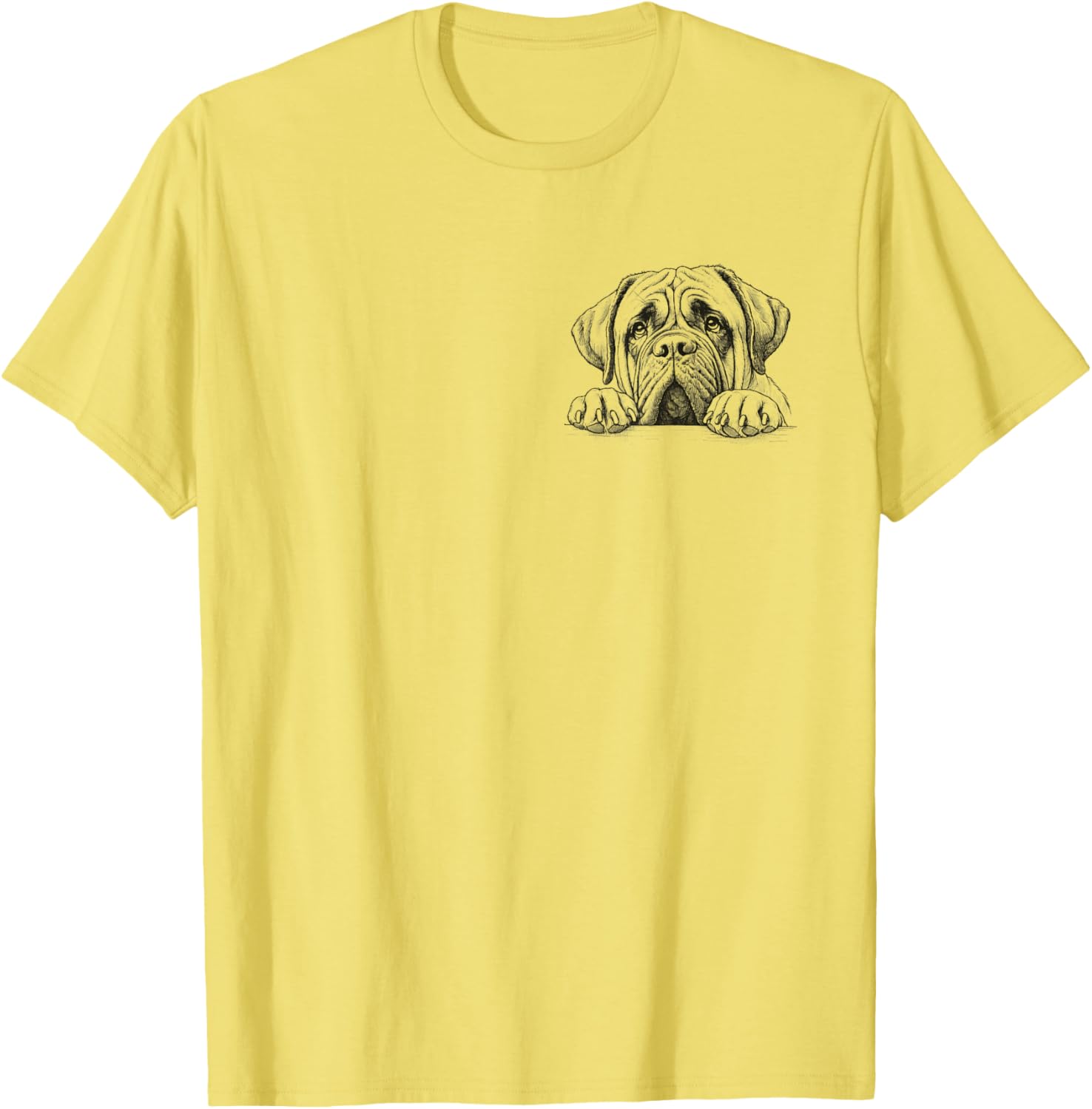Cute Mastiff Peeking Dog T-Shirt for Men and Women - Adorable Pet Lovers Design - 8