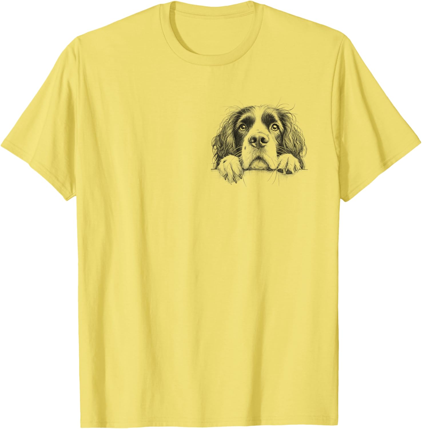 Cute Springer Spaniel Peeking Dog Lover T-Shirt for Men and Women - 7