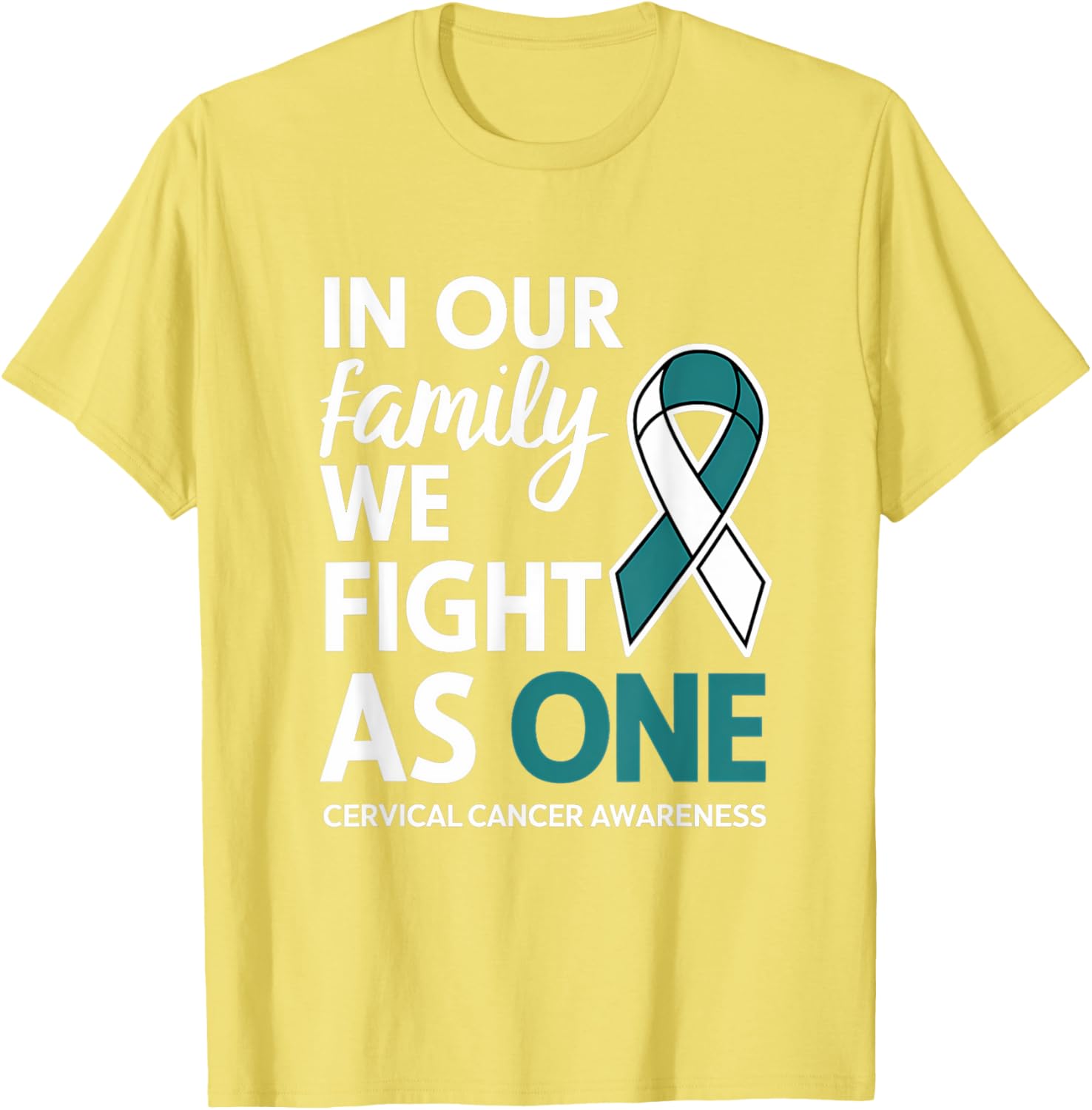 Cervical Cancer Awareness Teal Ribbon Family T-Shirt for Hope and Unity - 22