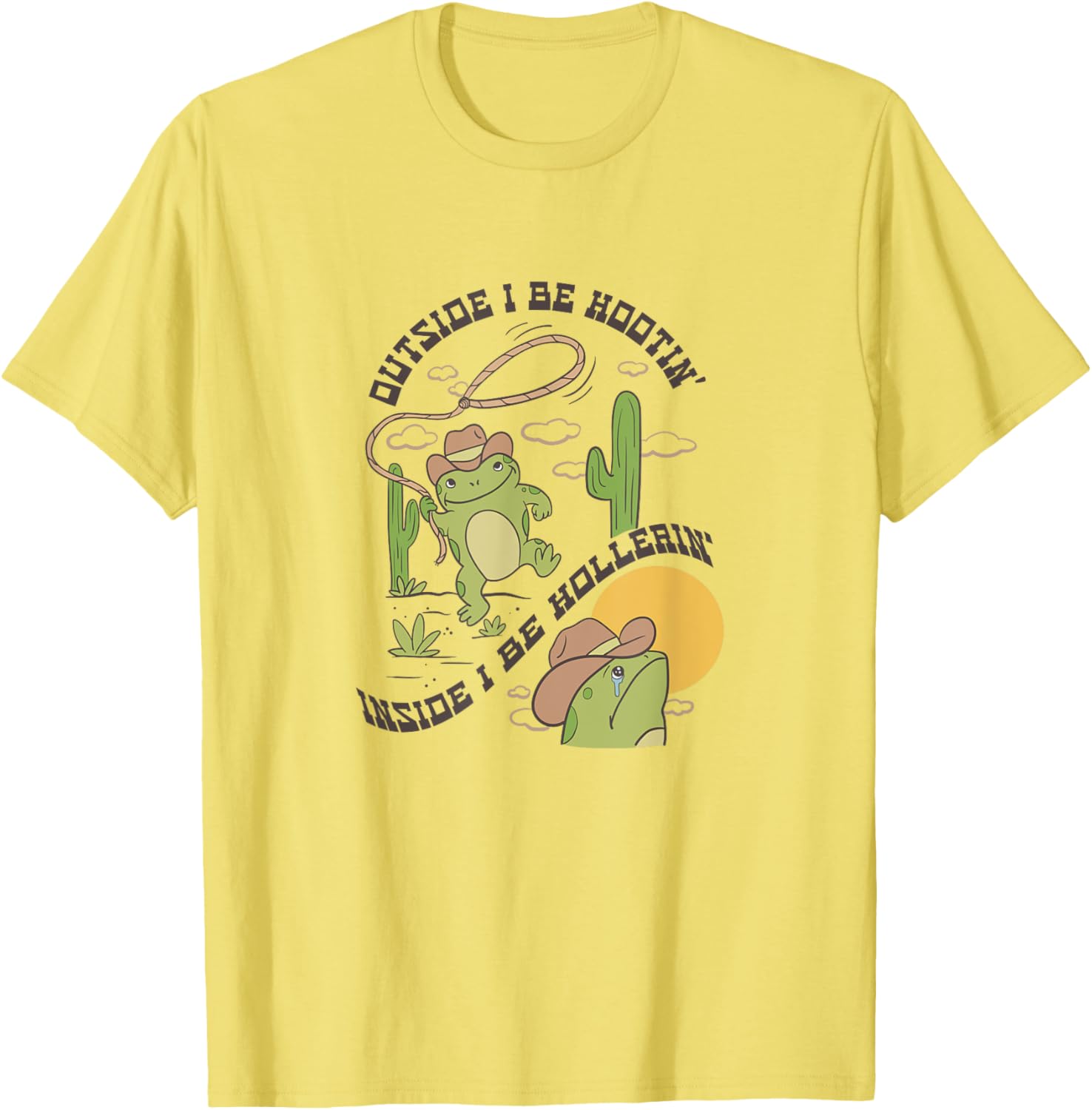 Cowboy Frog Hootin and Hollerin T-Shirt Fun Graphic Tee for All Occasions - 1