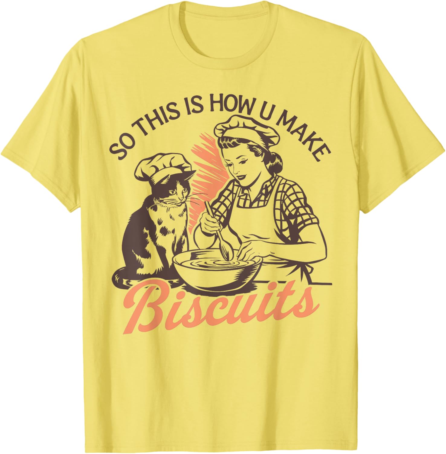 Funny Cat Make Biscuits T-Shirt Retro Gift for Men Women Kids - 3