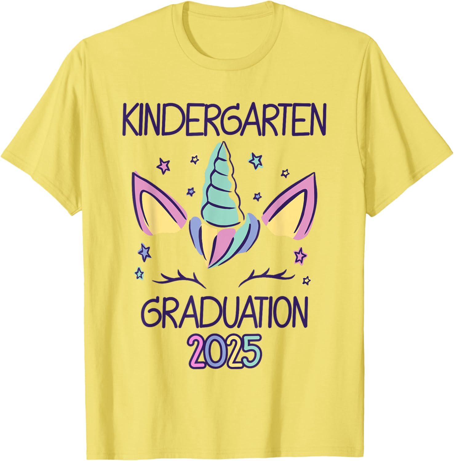 Cute Unicorn Kindergarten Graduation 2025 T-Shirt for Kids - 12