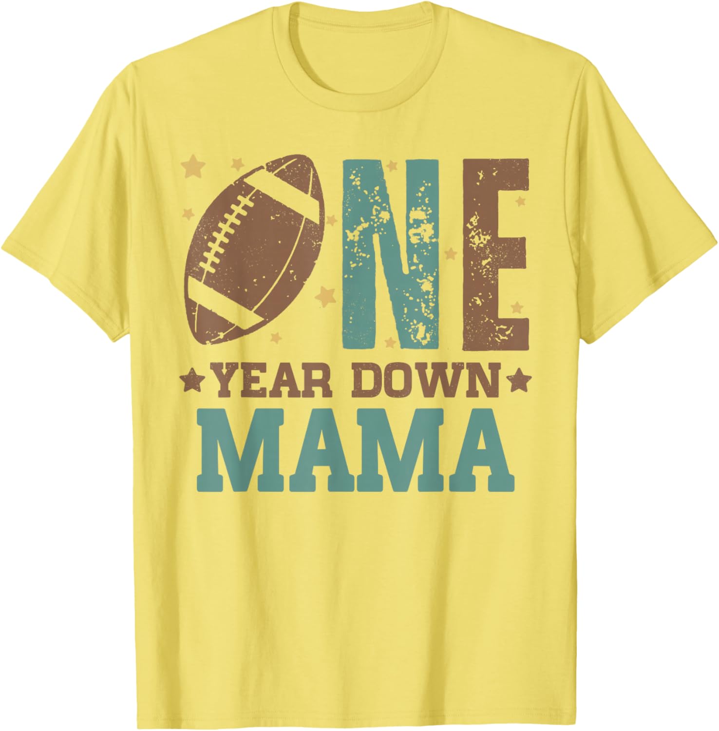 Cute Mama of 1 Year Old Football Birthday Party T-Shirt for Moms - 4