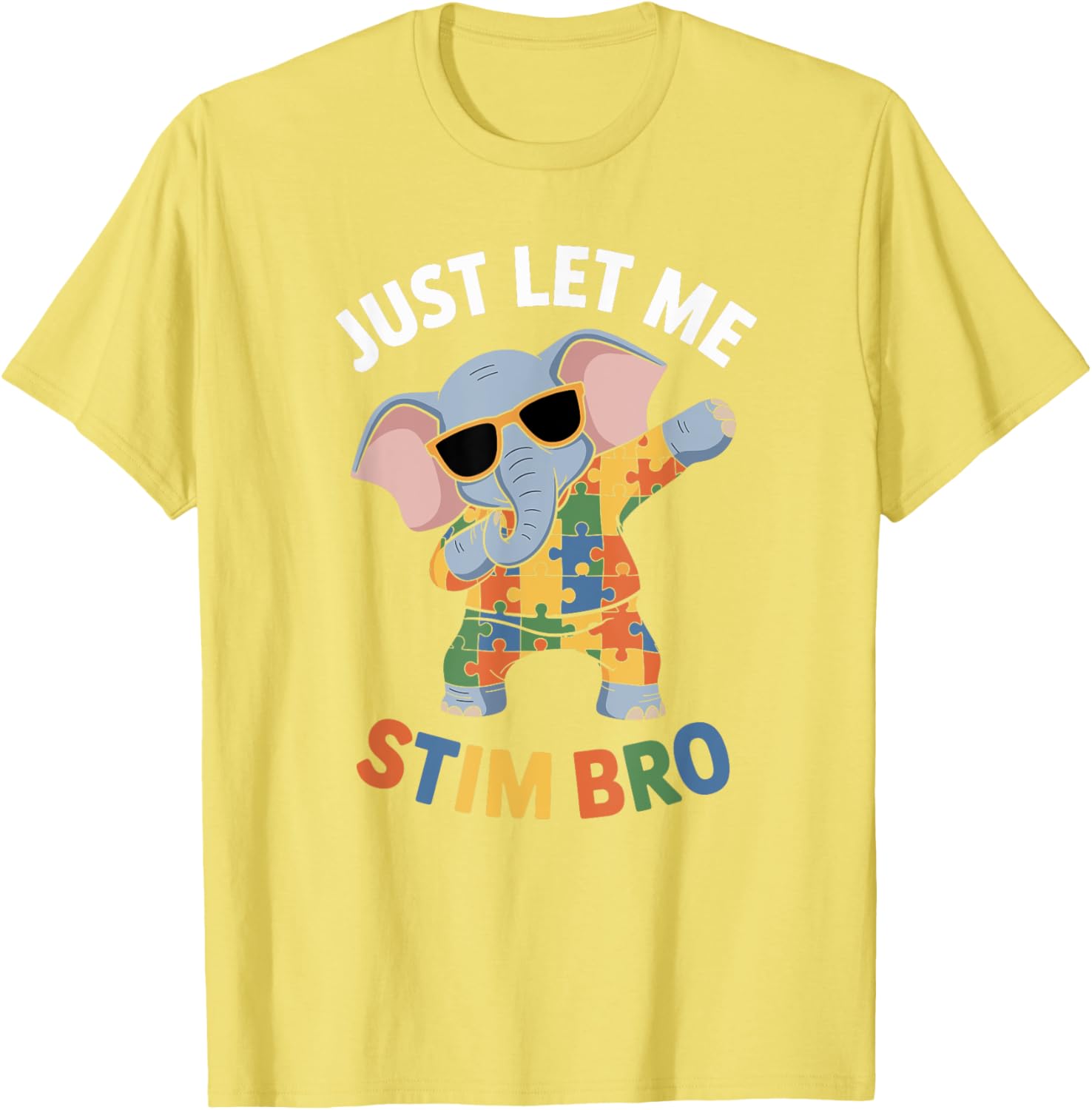 Funny Elephant Autism Awareness Just Let Me Stim Bro T-Shirt for Boys - 10