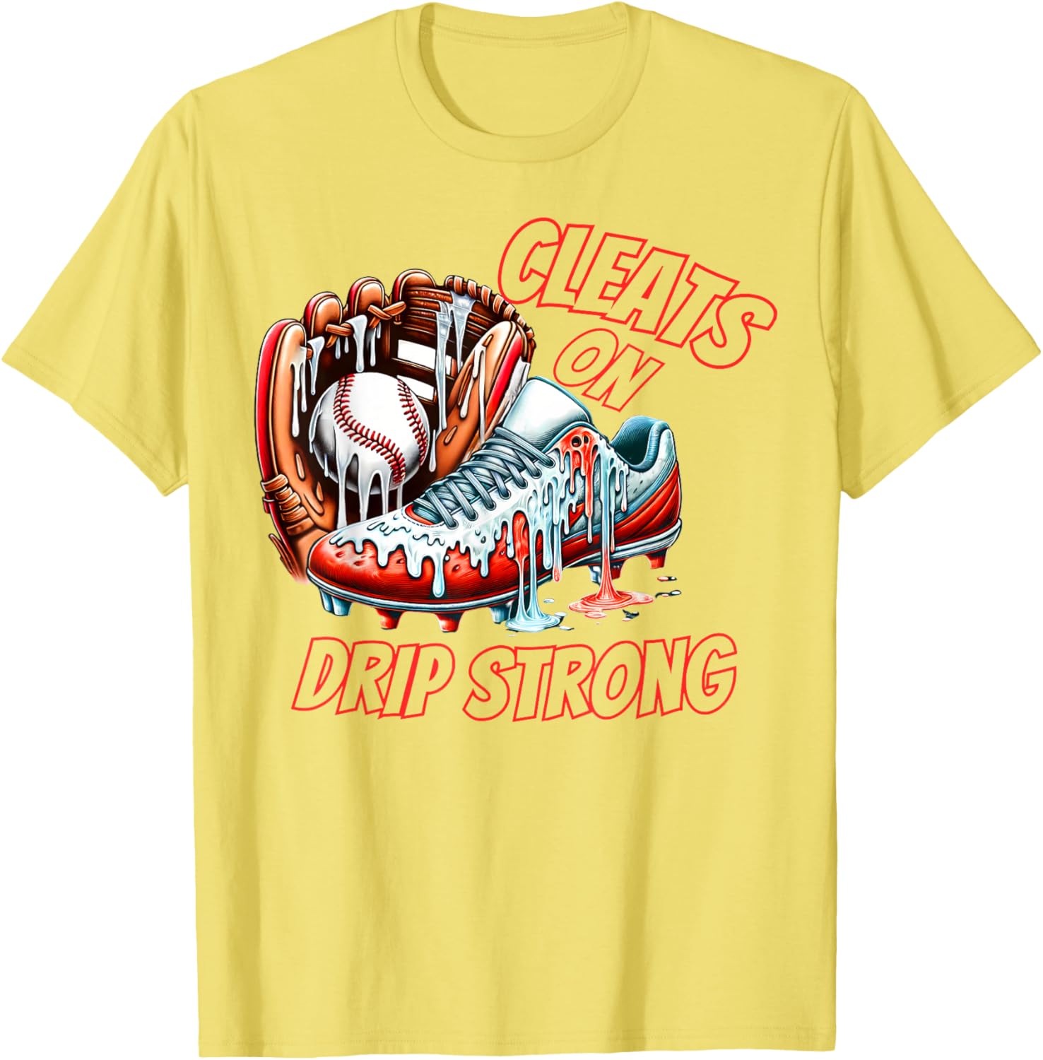 Cool Cleats On Drip Baseball Ice Cream T-Shirt for Kids and Adults - 5