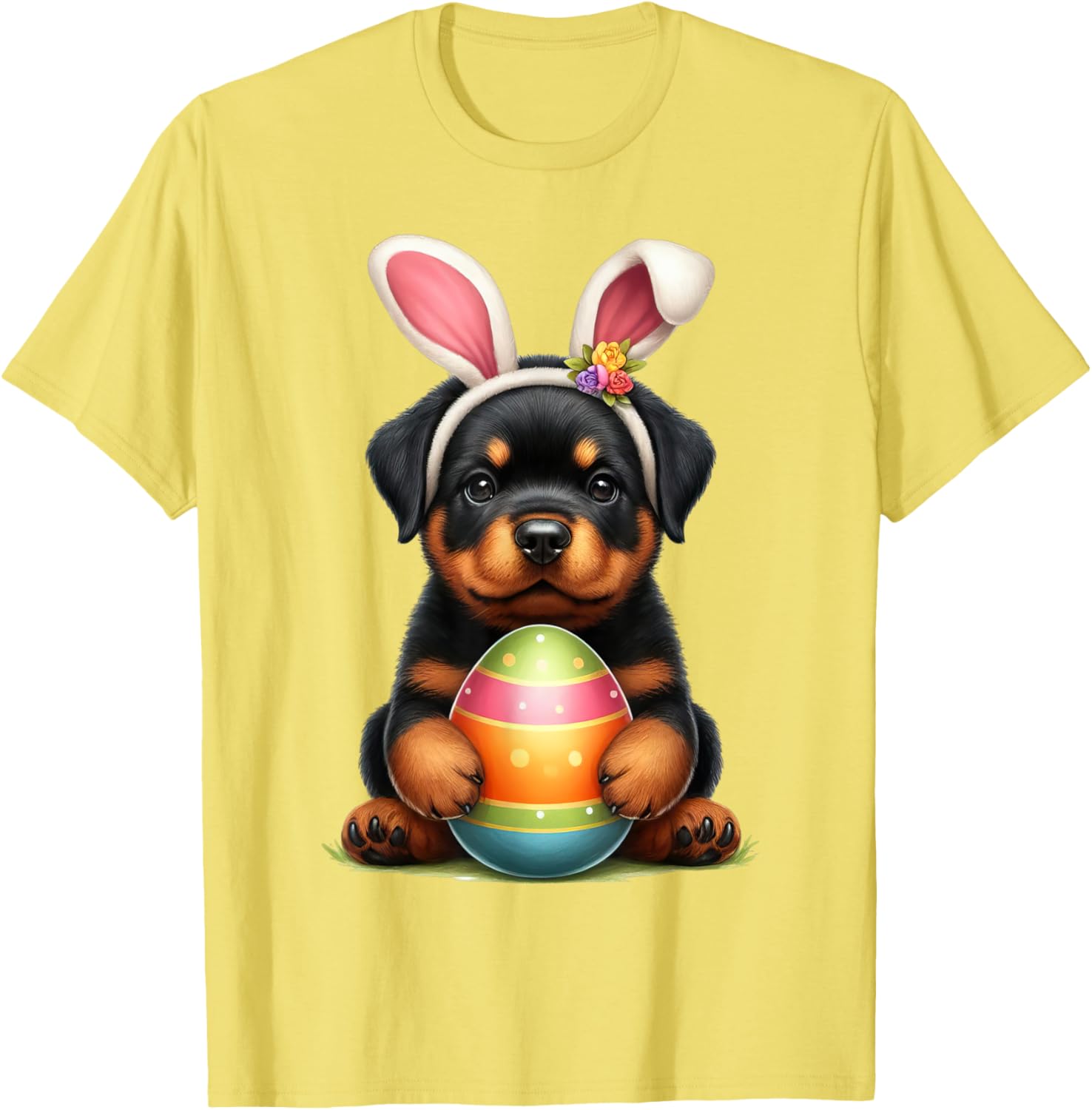 Cute Bunny Rottweiler Dog Easter T-Shirt Perfect for Spring Celebrations - 11